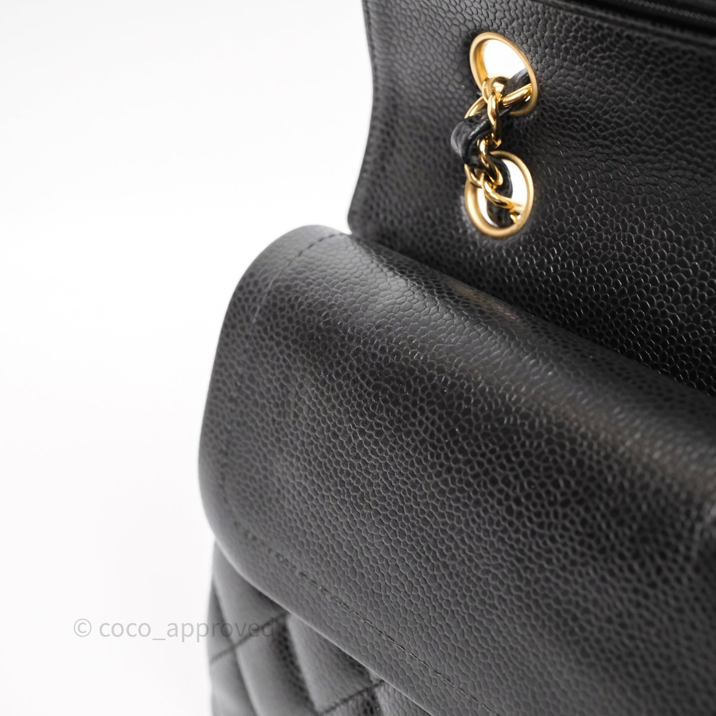 Chanel Classic M/L Medium Flap Quilted Black Caviar Gold Hardware