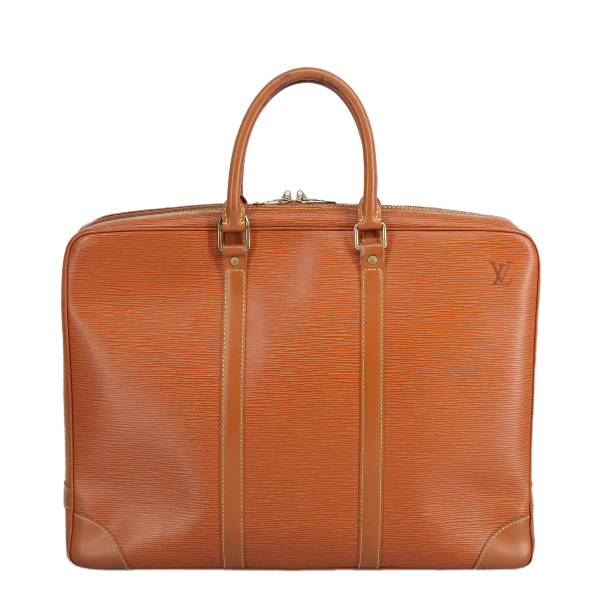 LOUIS VUITTON Epi Porte Documents Voyage Bag Zipangu Gold M54478 LV 98805