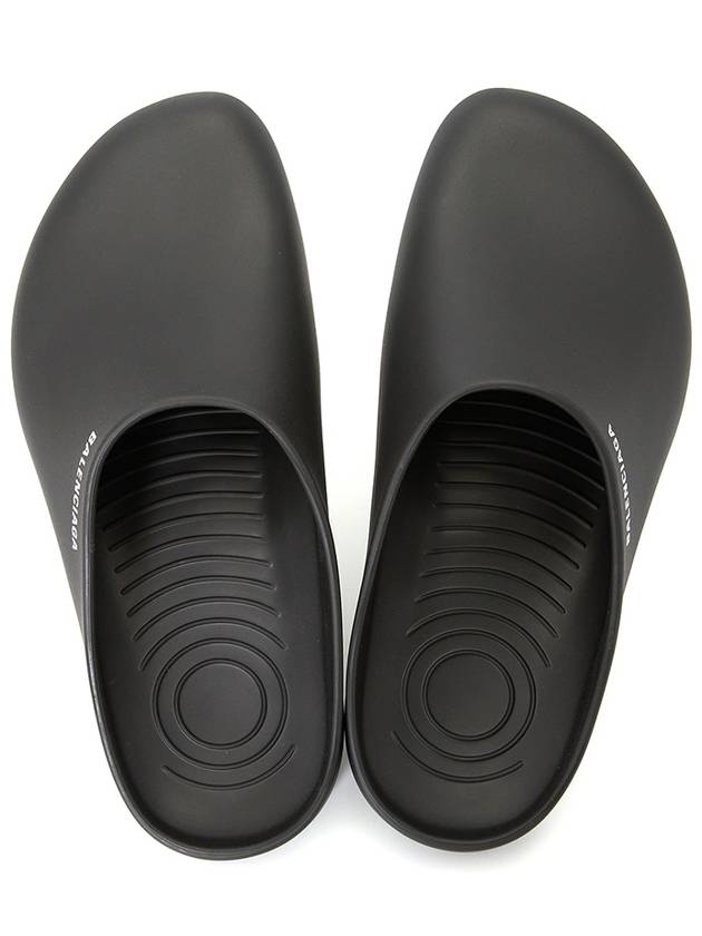 Luxury Balenciaga Logo Pool Closed Mule Black