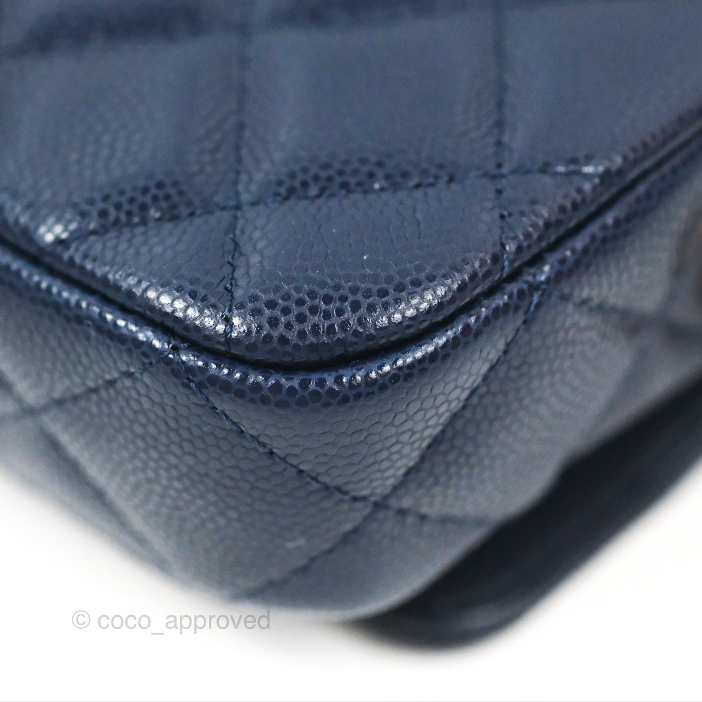 Chanel Twist Your Button Phone Bag Navy Shiny Caviar Aged Gold Hardware 22A