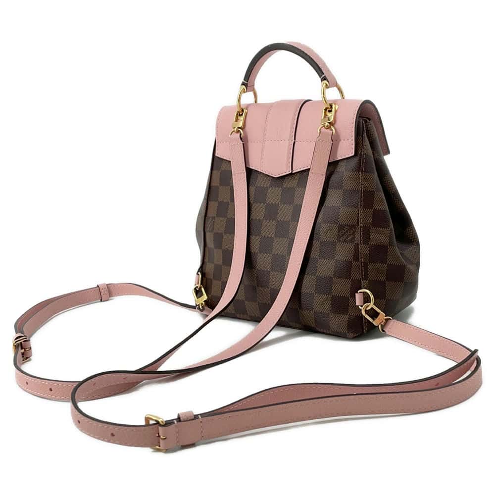 LOUIS VUITTON Clapton Backpack Pink N42262 Damier Ebene Canvas