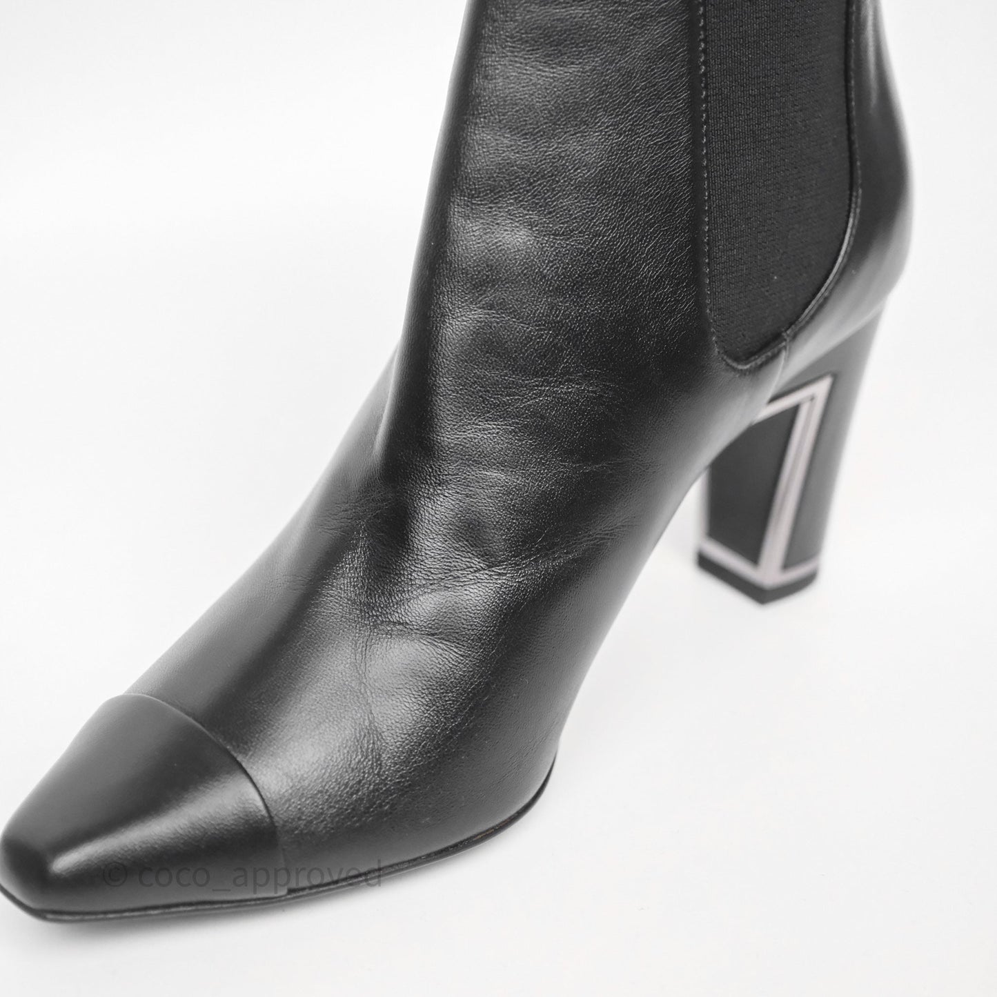 Chanel Leather Boots Black Size 36.5