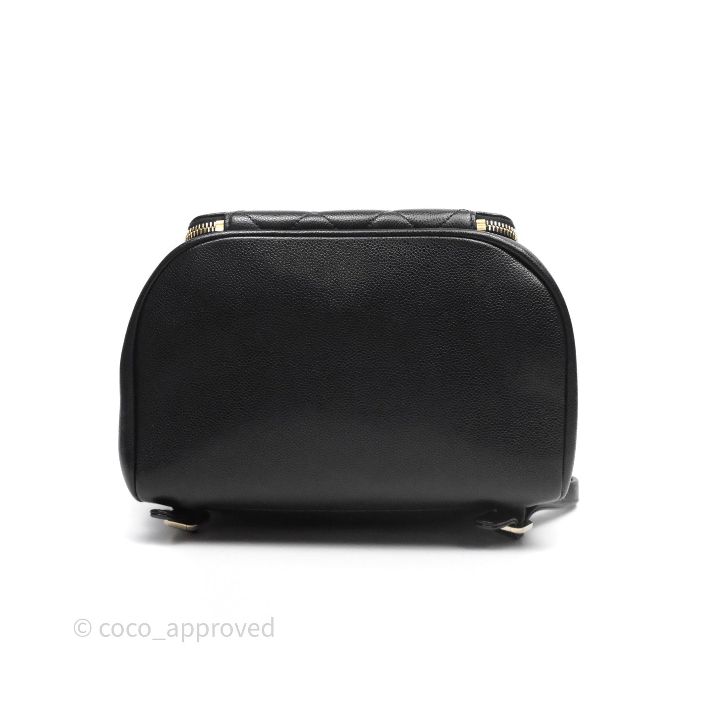 Chanel Quilted Business Affinity Backpack Black Caviar Light Gold Hardware