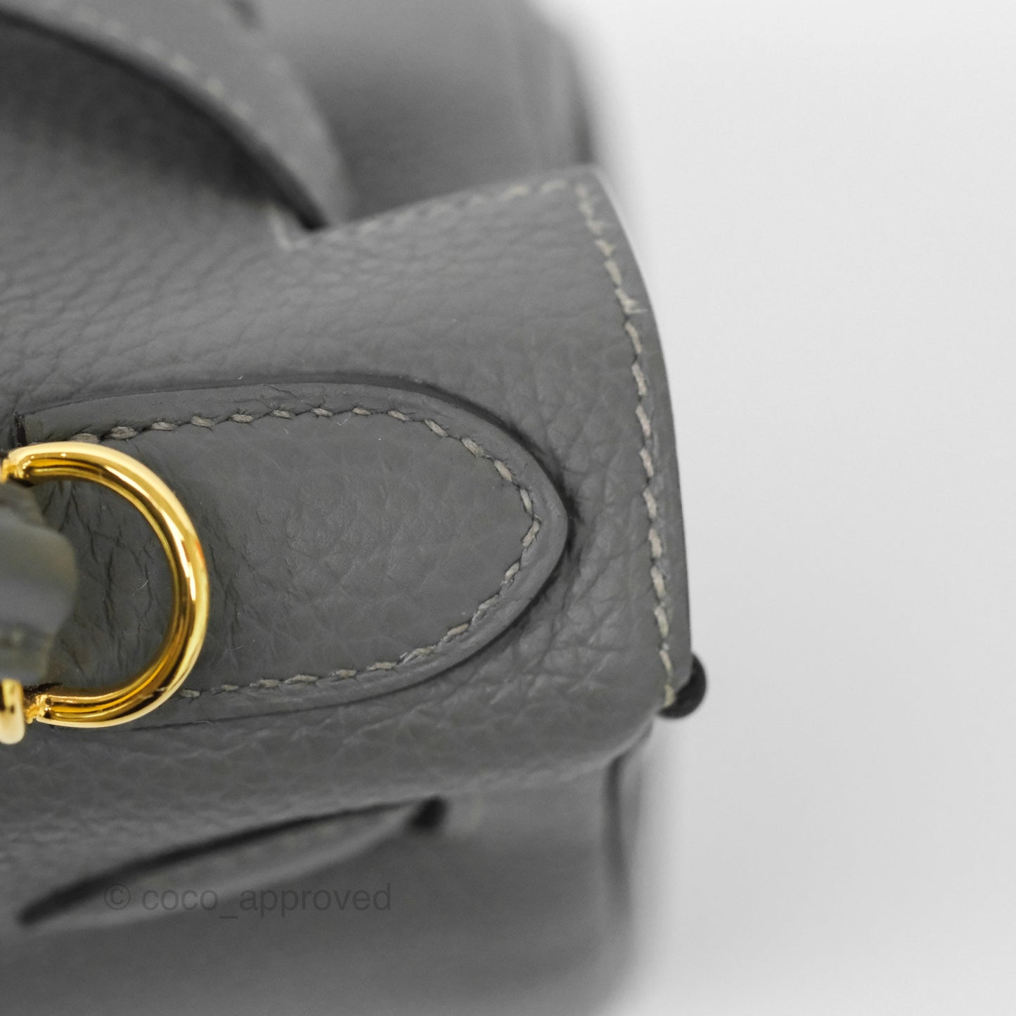 Hermès Kelly 28 Retourne Gris Meyer 0L Clemence Gold Hardware
