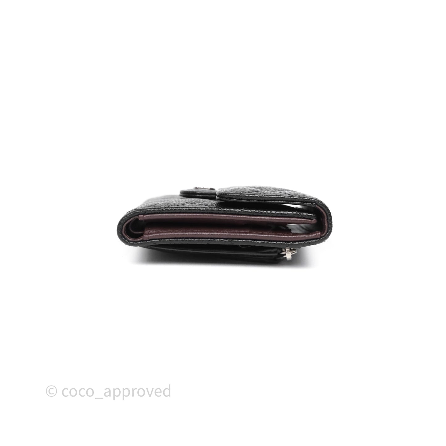Chanel Classic Short Flap Wallet Black Caviar Silver Hardware