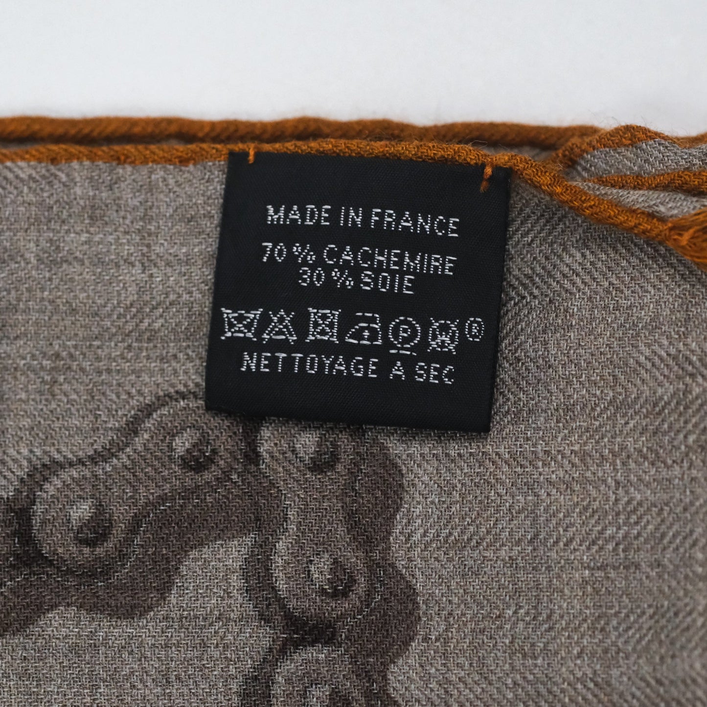 Hermès Cheval Dechaine Rectangle Scarf Etoupe/ Taupe