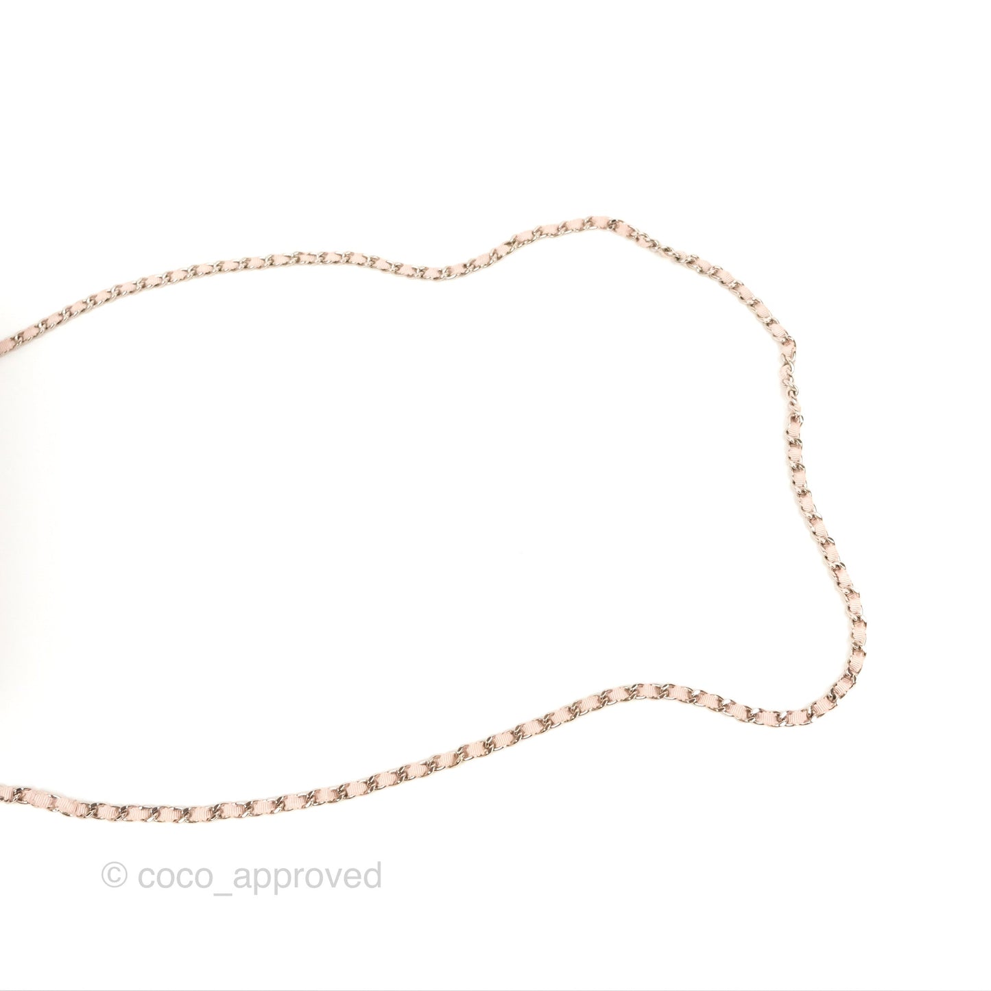 Chanel Deauville Wallet On Chain WOC Pink Canvas Silver Hardware