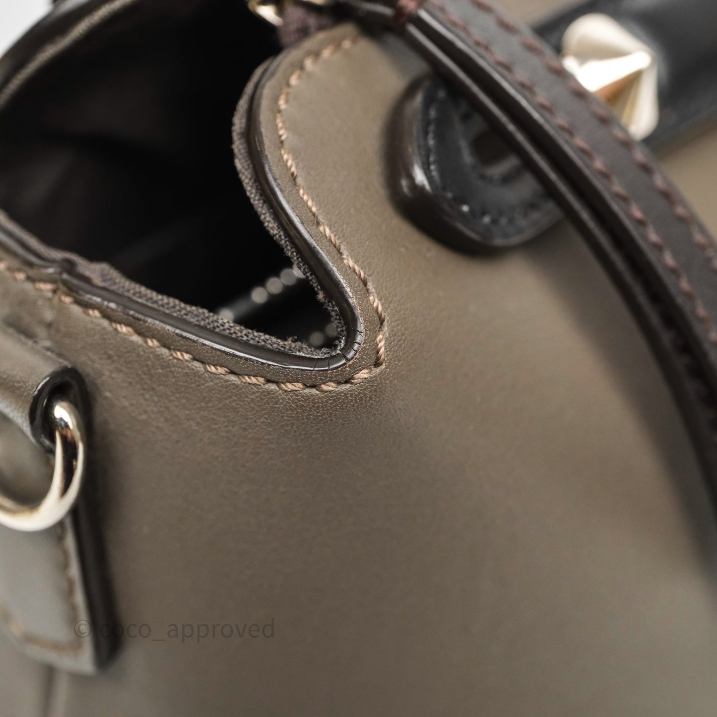 Fendi By The Way Medium Leather Satchel Dark Grey Bag