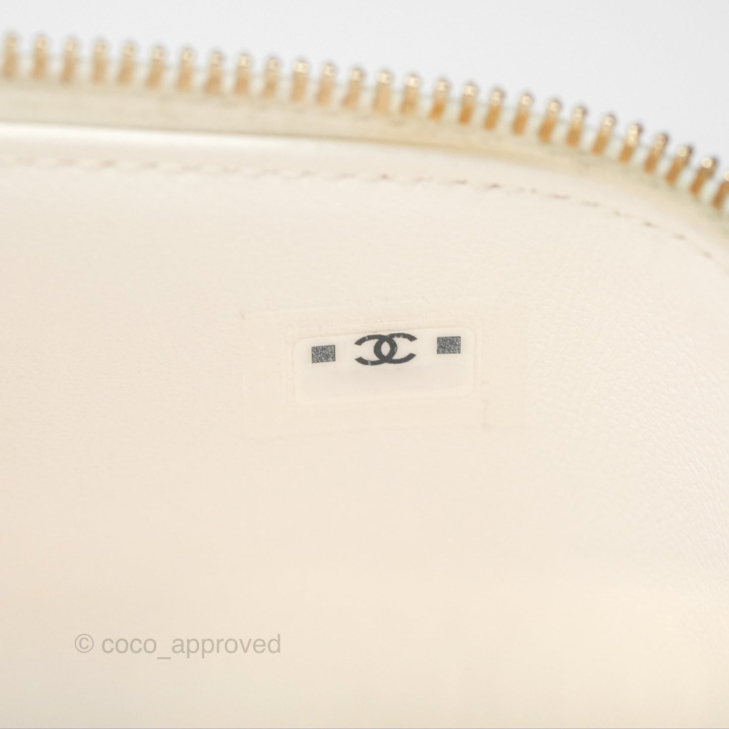 Chanel All Slide Vanity with Adjustable Chain White Lambskin Aged Gold Hardware