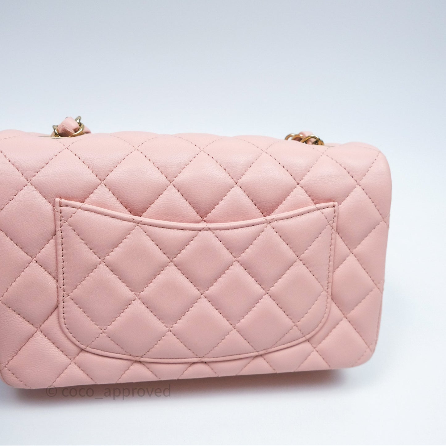 Chanel Quilted Mini Rectangular Flap Pink Lambskin Gold Hardware