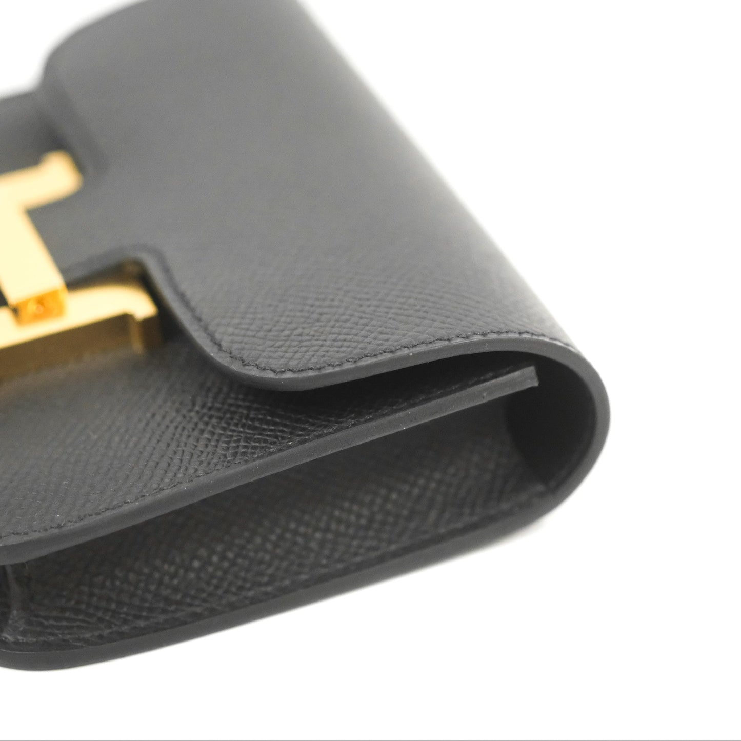 Hermès Constance Slim Wallet Black Epsom Gold Hardware