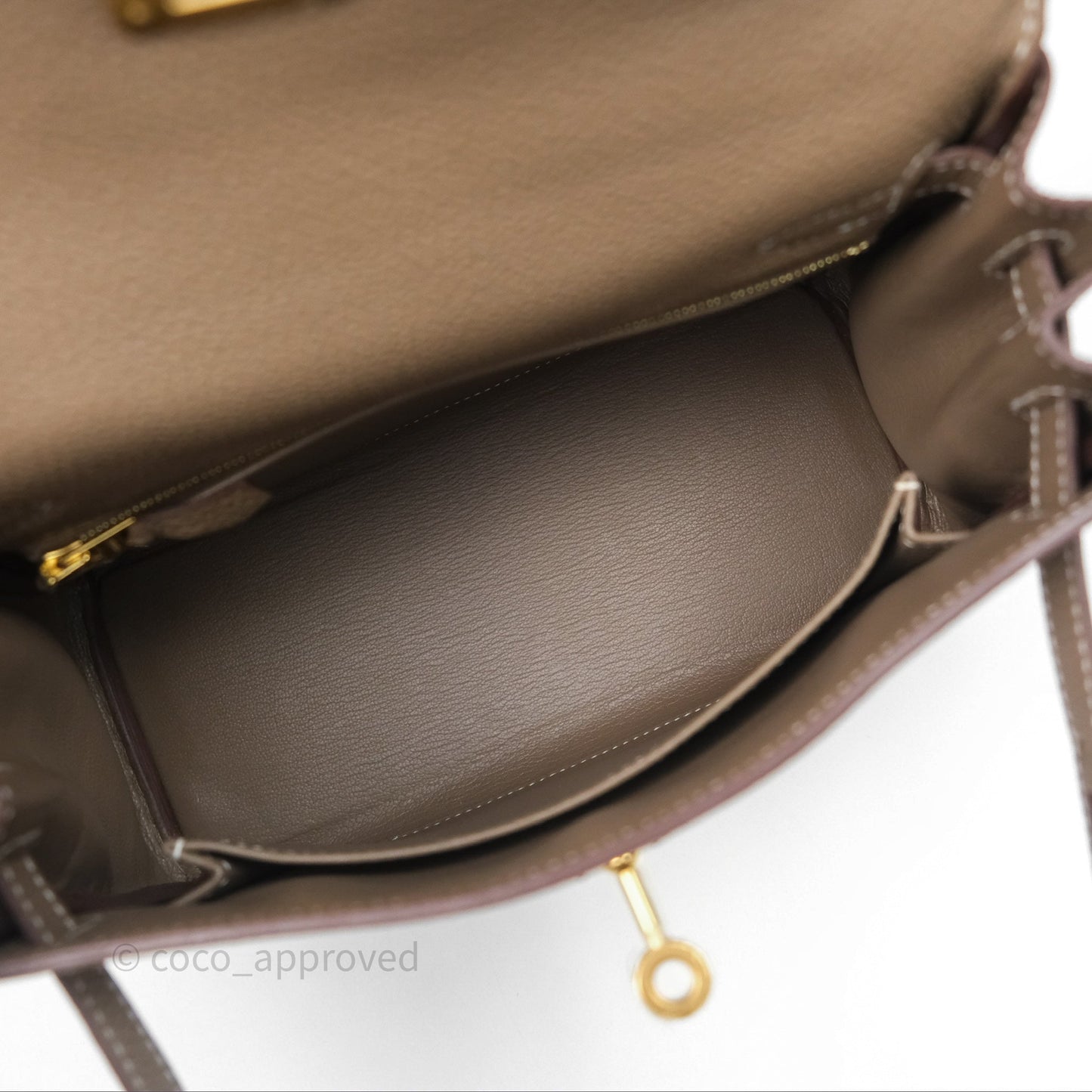 Hermès Kelly 25 Etoupe 18 Retourne Togo Gold Hardware