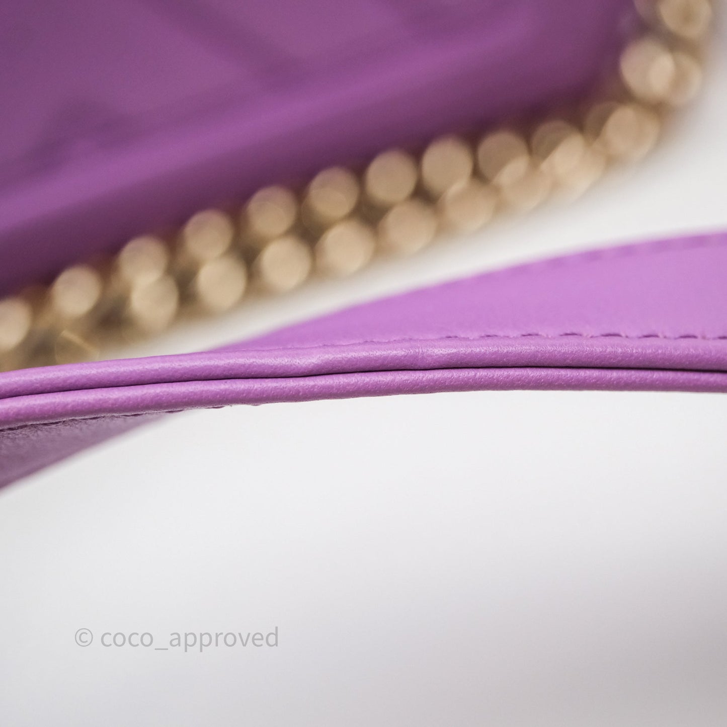 Chanel Chevron Small Boy Purple Calfskin Gold Hardware