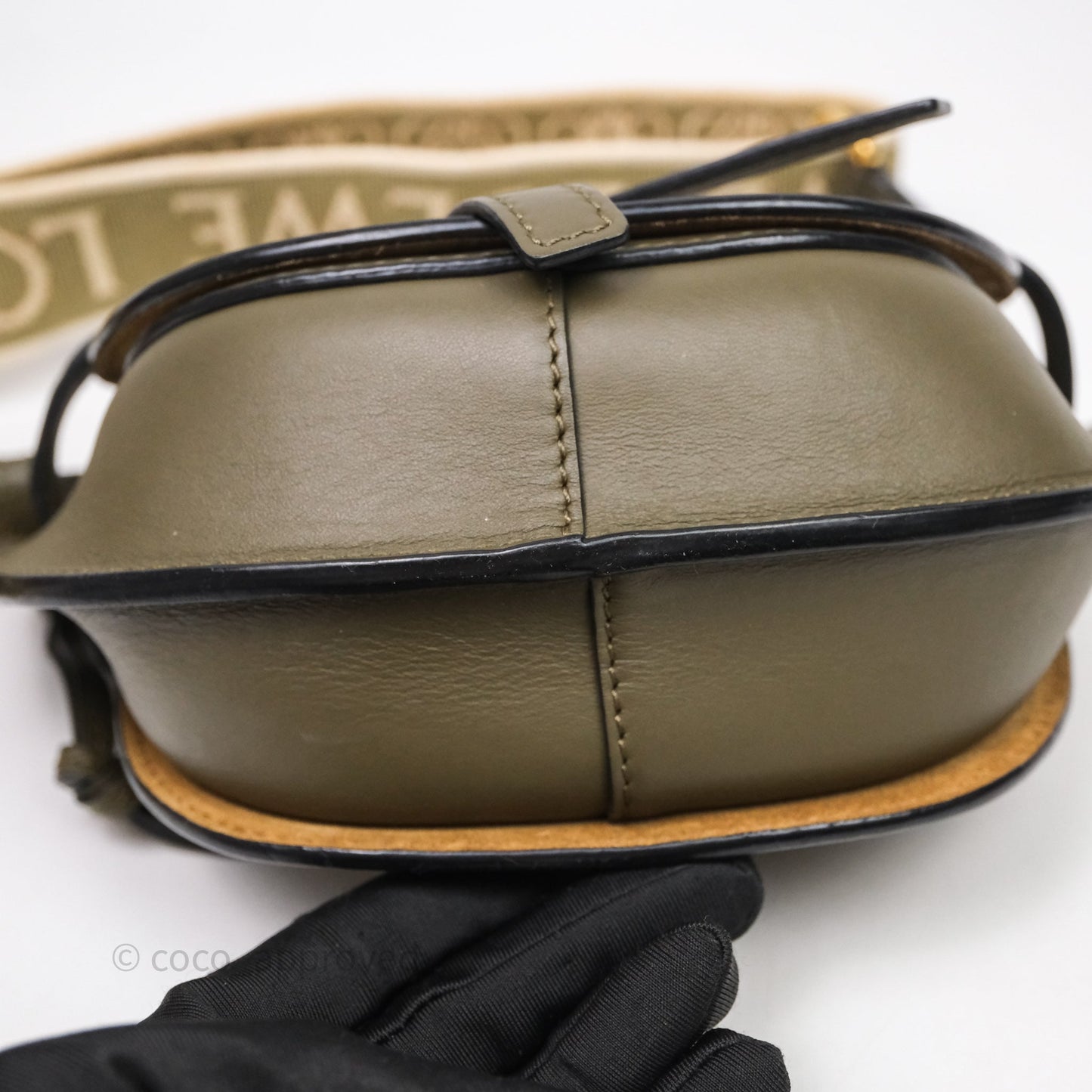 Loewe Mini Gate Dual Bag Soft Calfskin & Jacquard Strap Autumn Green