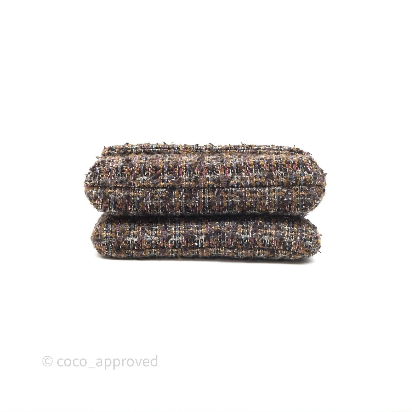 Chanel Top Handle Flap Bag Tweed Gold Hardware