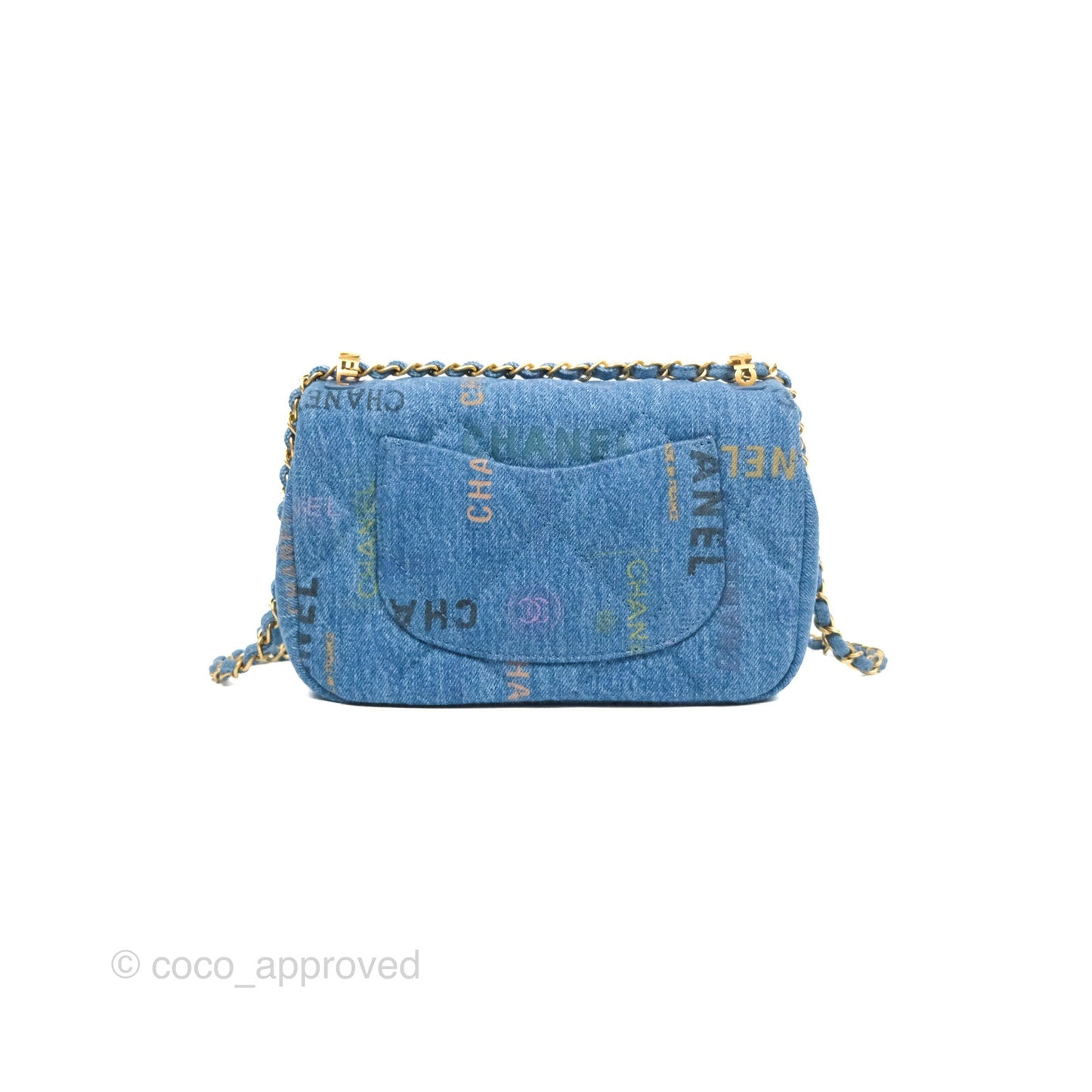 Chanel Quilted Small Denim Mood Flap Blue Multicolor 22P