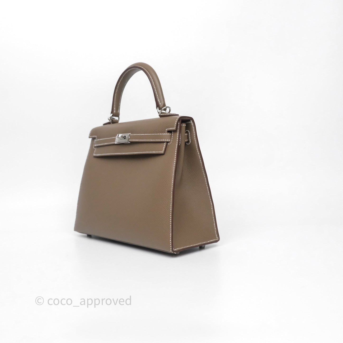 Hermes Kelly 25 Etoupe 18 Palladium Hardware