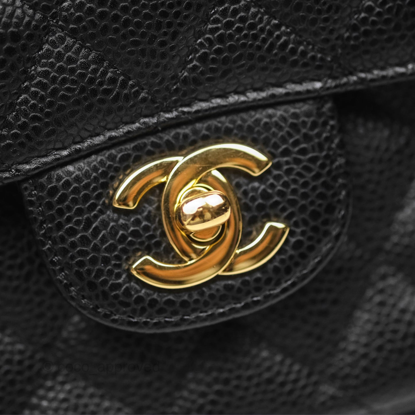 Chanel Classic M/L Medium Flap Quilted Black Caviar Gold Hardware