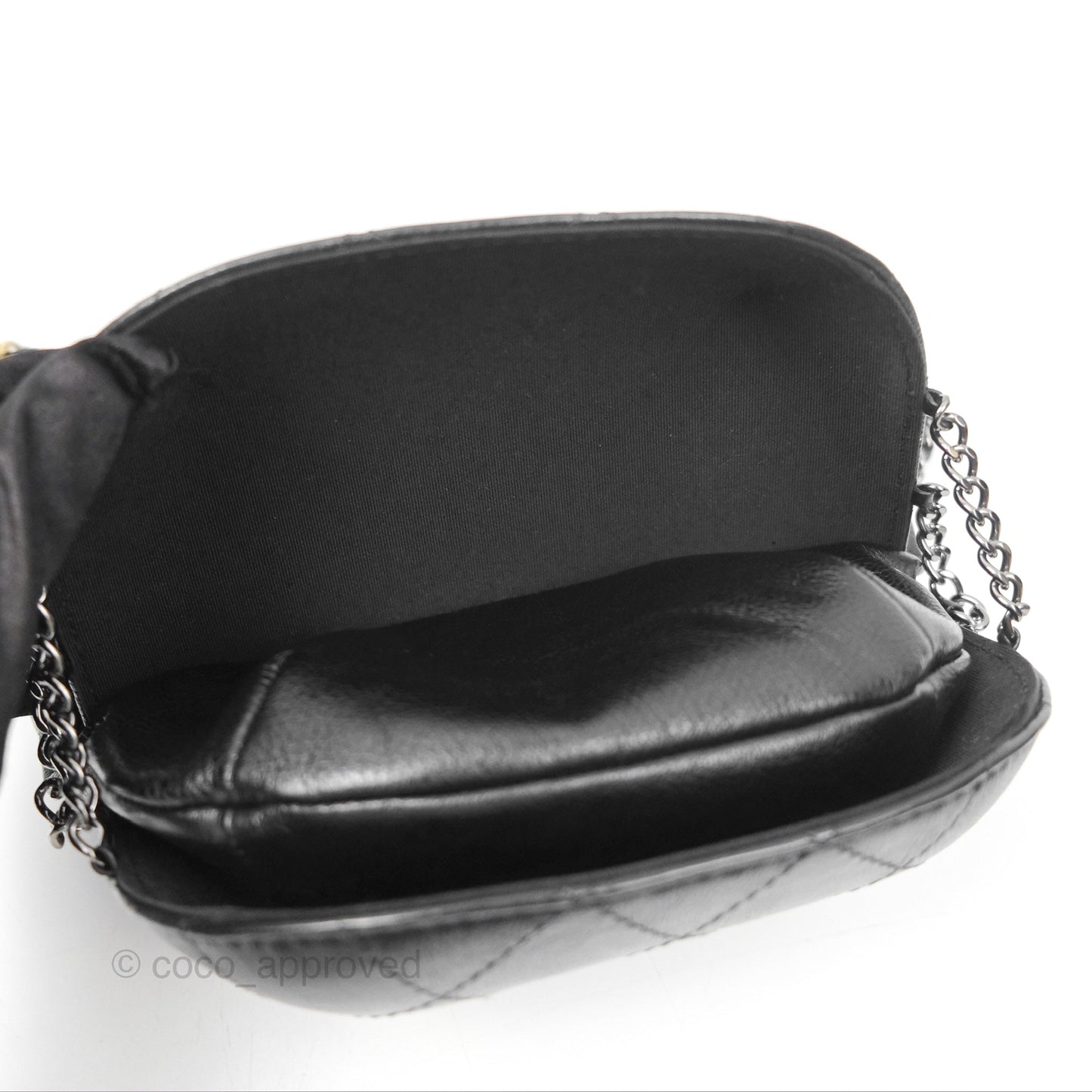 Chanel Small Gabrielle Drawstring Bucket Bag Black Aged Calfskin