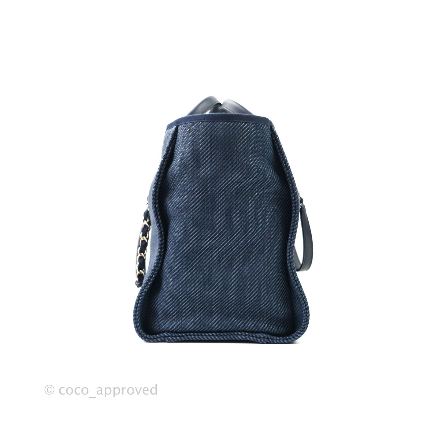 Chanel Canvas Large Deauville Tote Navy Blue