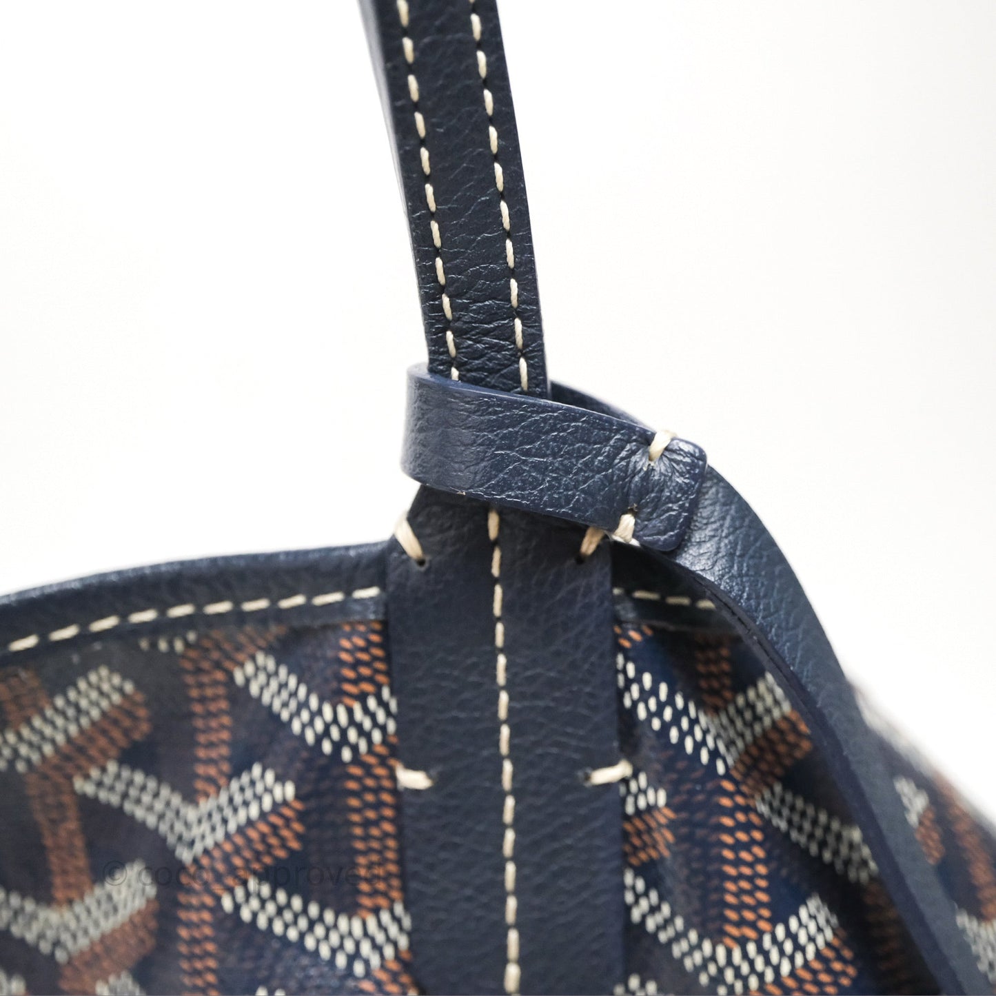 Goyard St. Louis Tote PM Navy/Tan