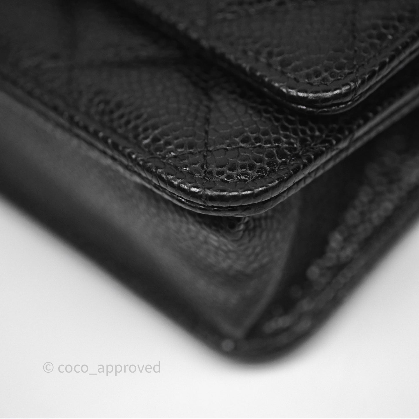 Chanel Classic Wallet On Chain WOC Quilted Black Caviar Gold Hardware
