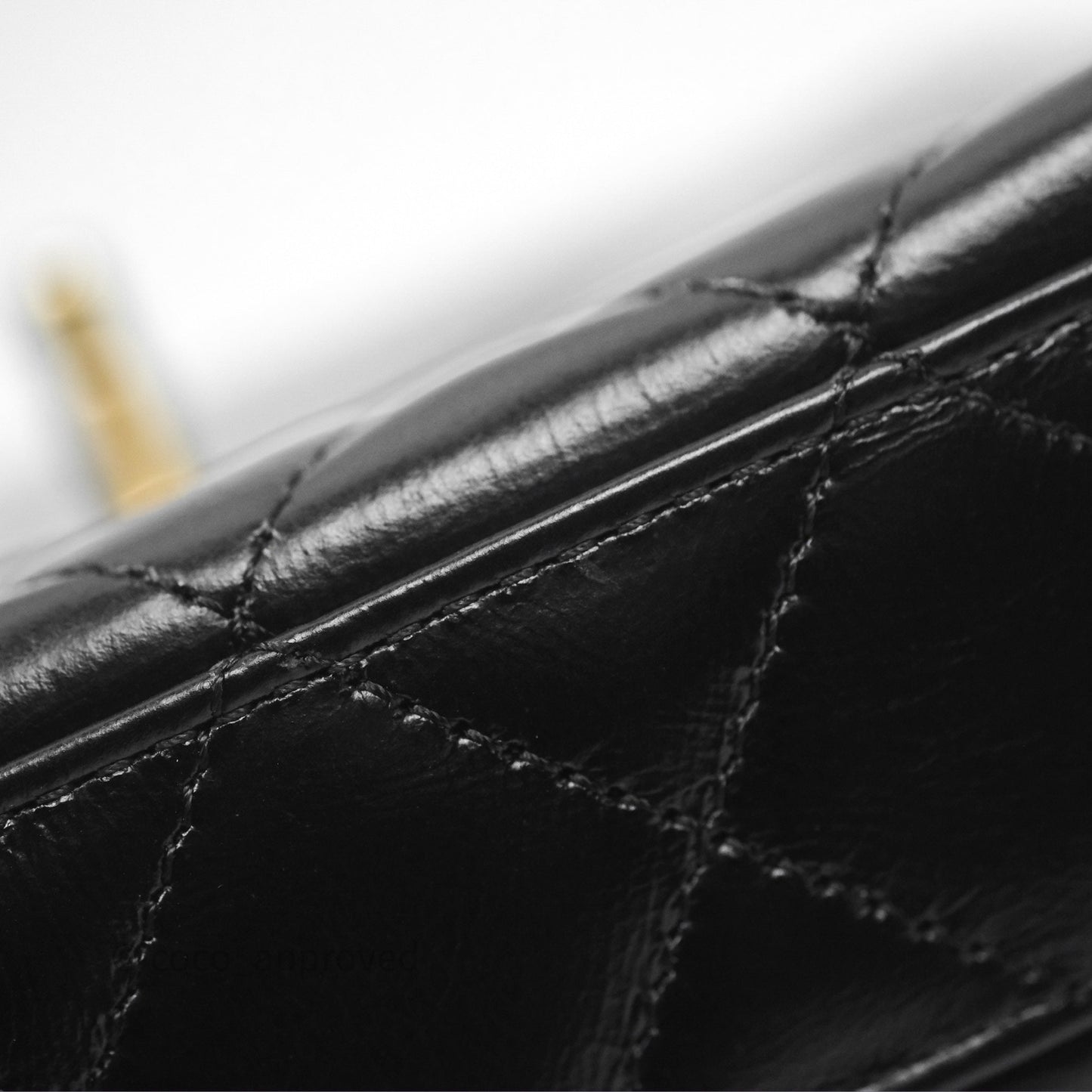 Chanel Mini Nano Kelly Bag Black Shiny Calfskin Aged Gold Hardware