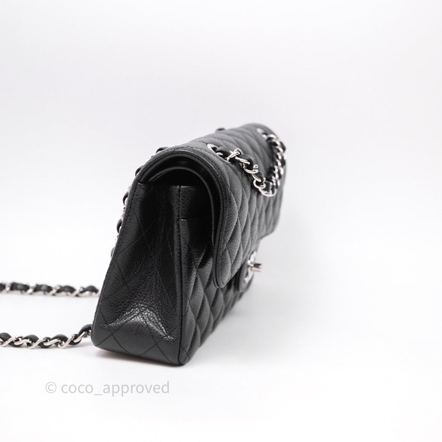 Chanel Small Classic Flap Quilted Black Caviar Silver Hardware