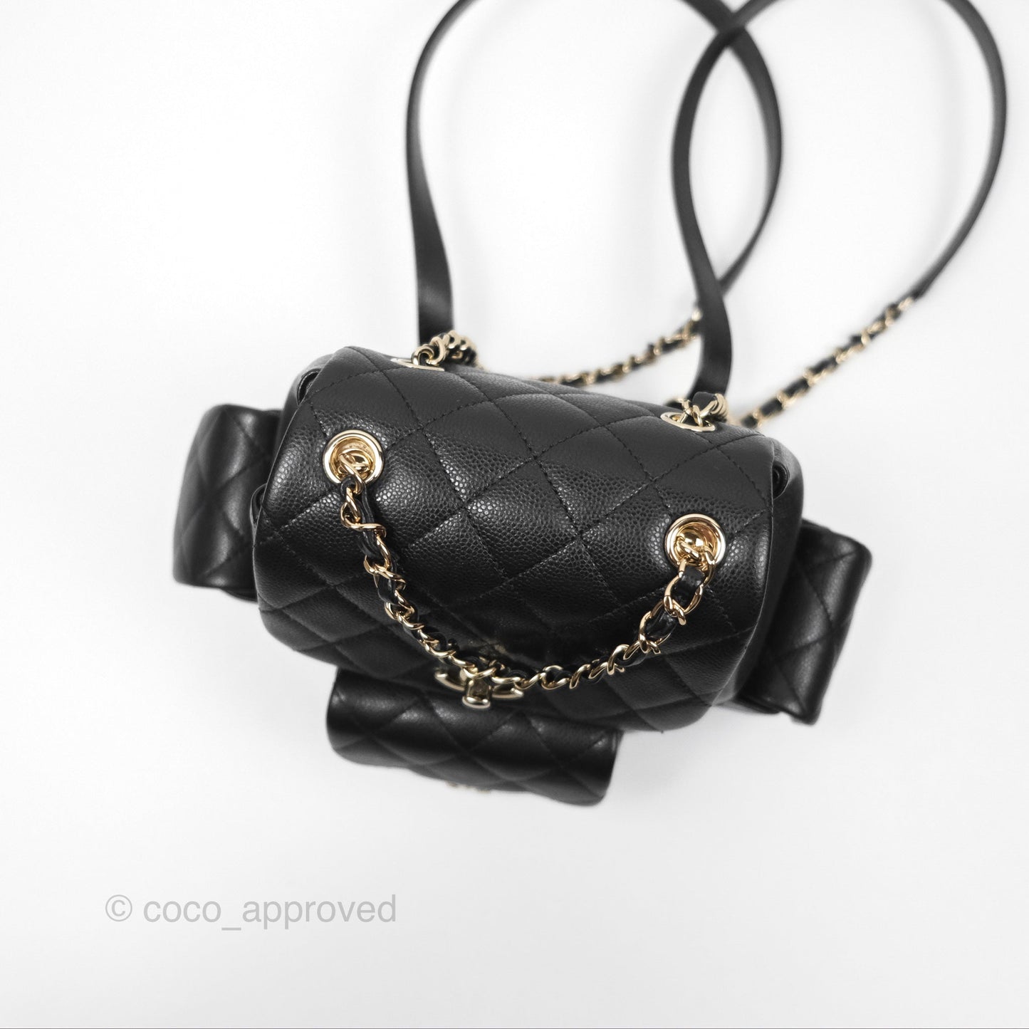 Chanel Small Duma Backpack Caviar Black Gold Hardware 23K