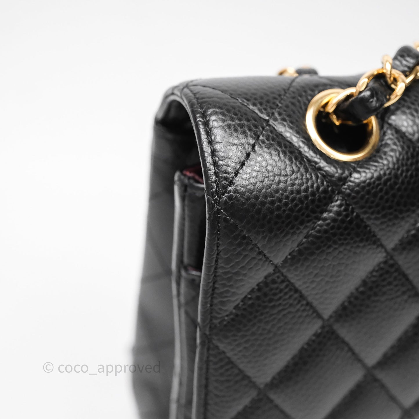 Chanel Quilted Classic M/L Medium Flap Black Caviar Gold Hardware