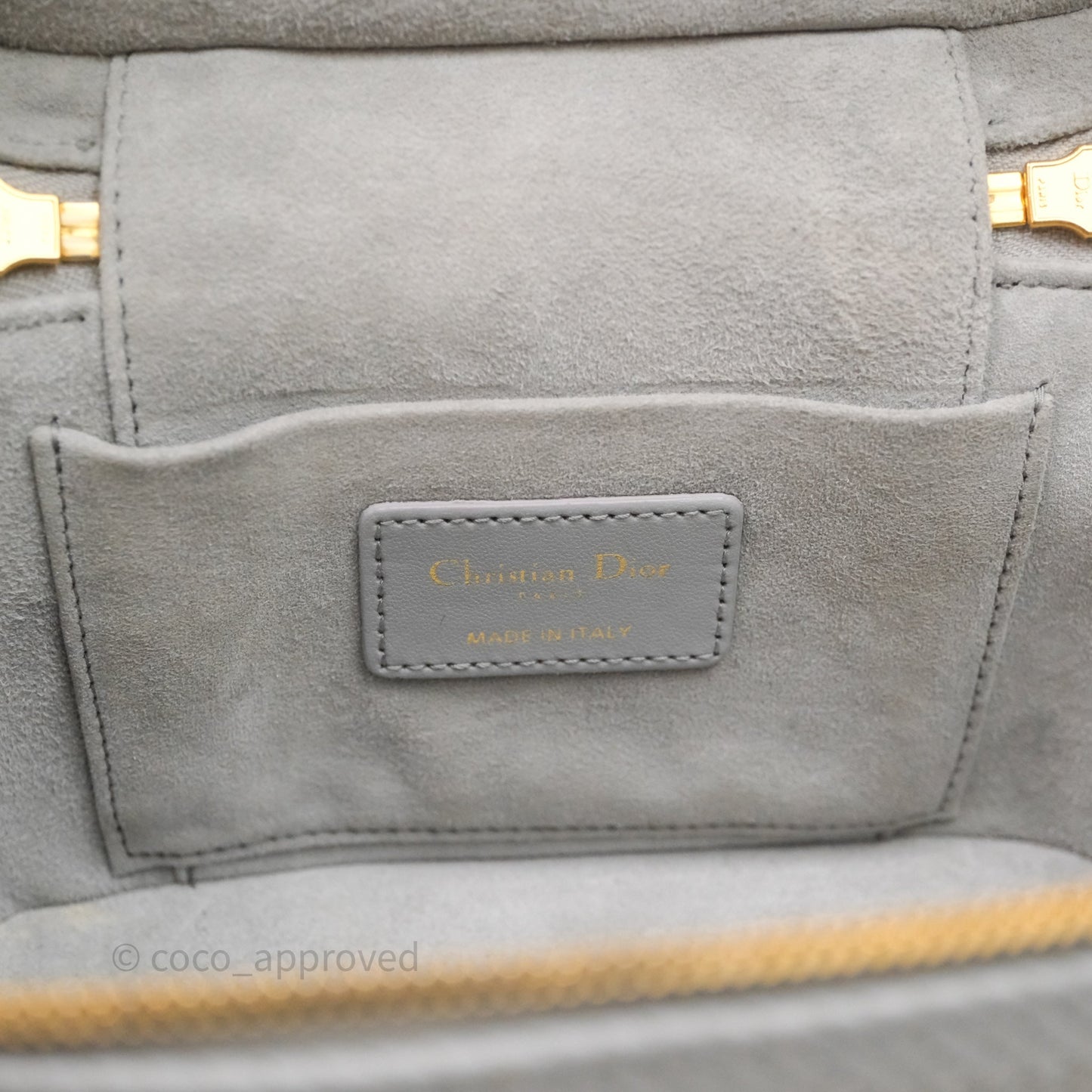 Christian Dior Small Diortravel Vanity Case Grey Lambskin Cannage