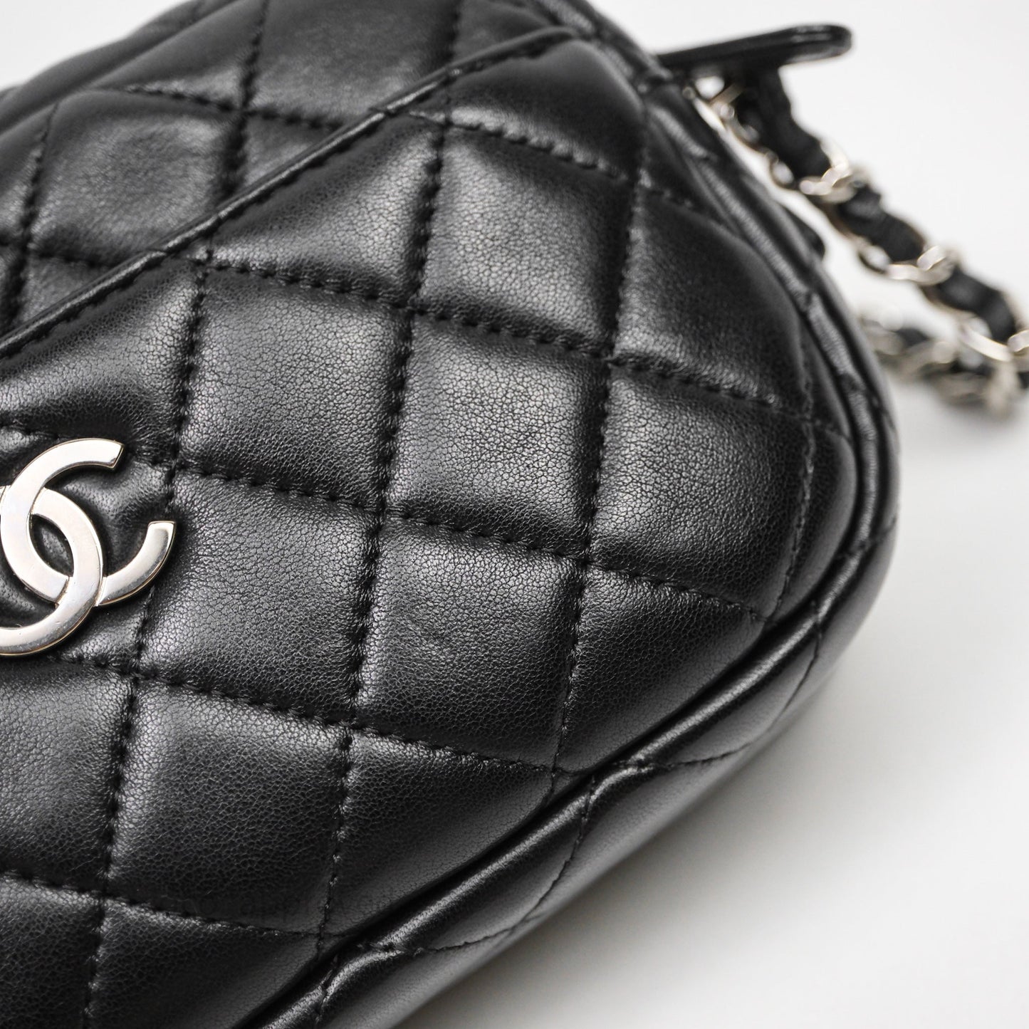 Chanel Camera Case Bag Lambskin Silver Hardware