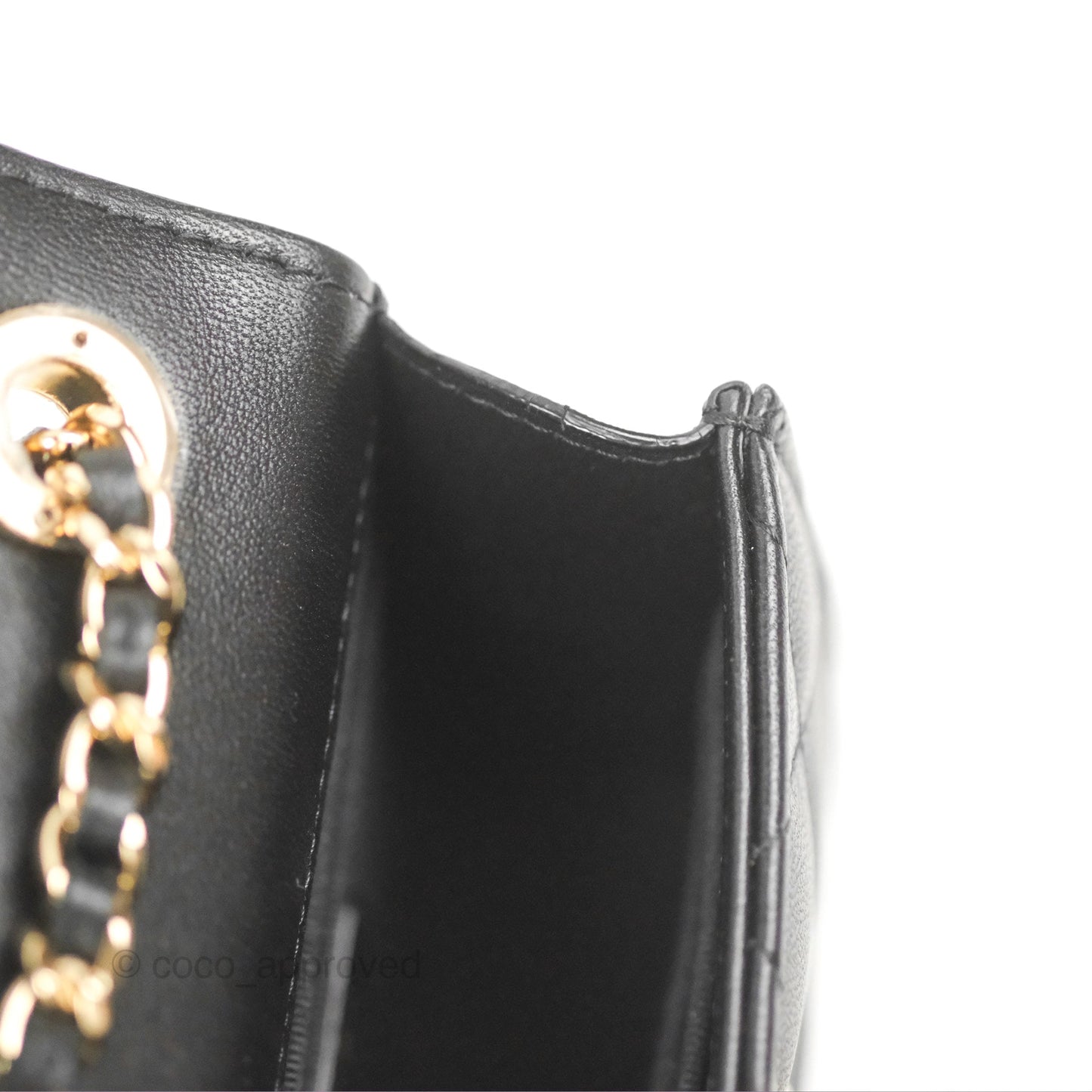 Chanel Mini Quilted Clutch With Chain Black Lambskin Gold Hardware