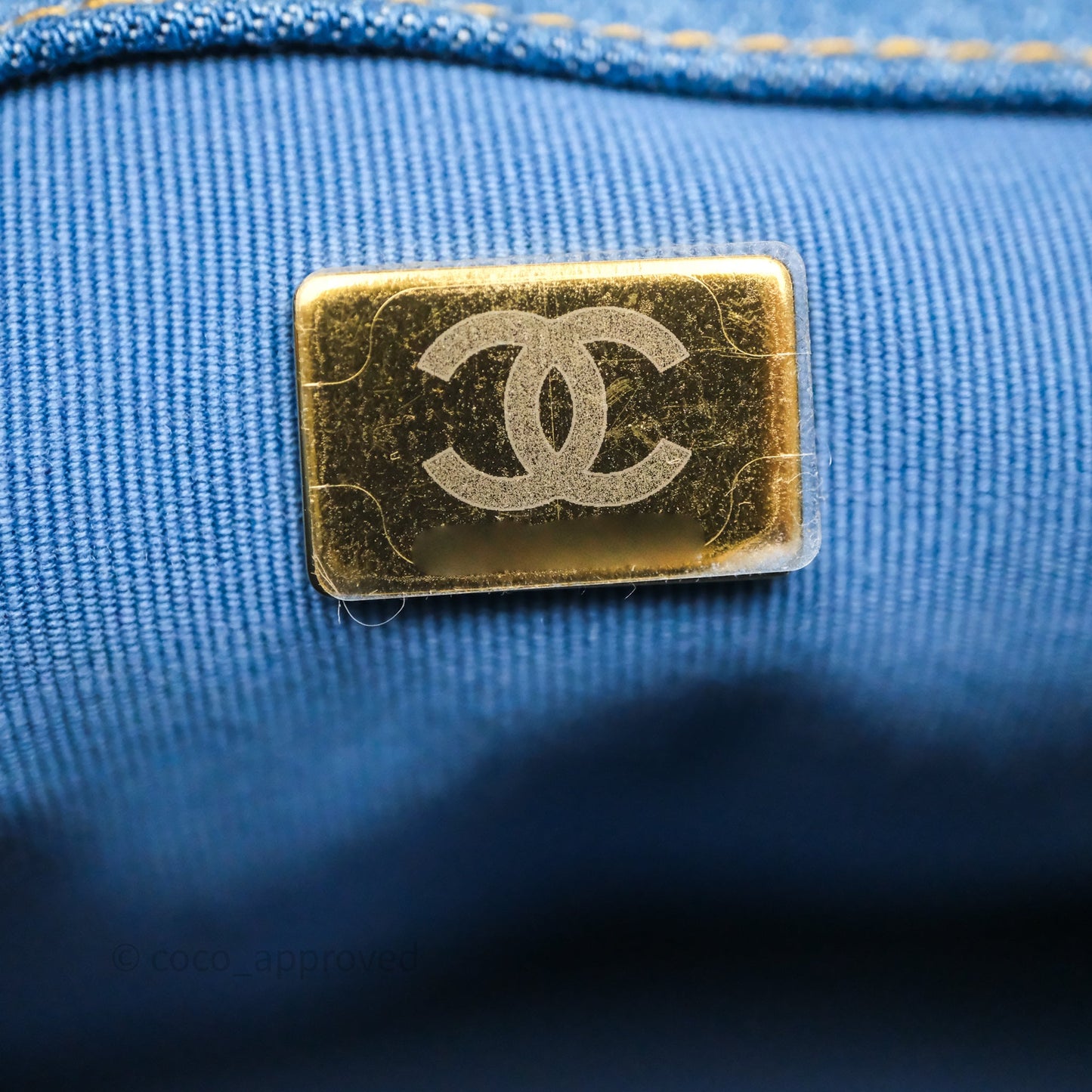 Chanel Double Pocket Hobo Bag Blue Denim Aged Gold Hardware