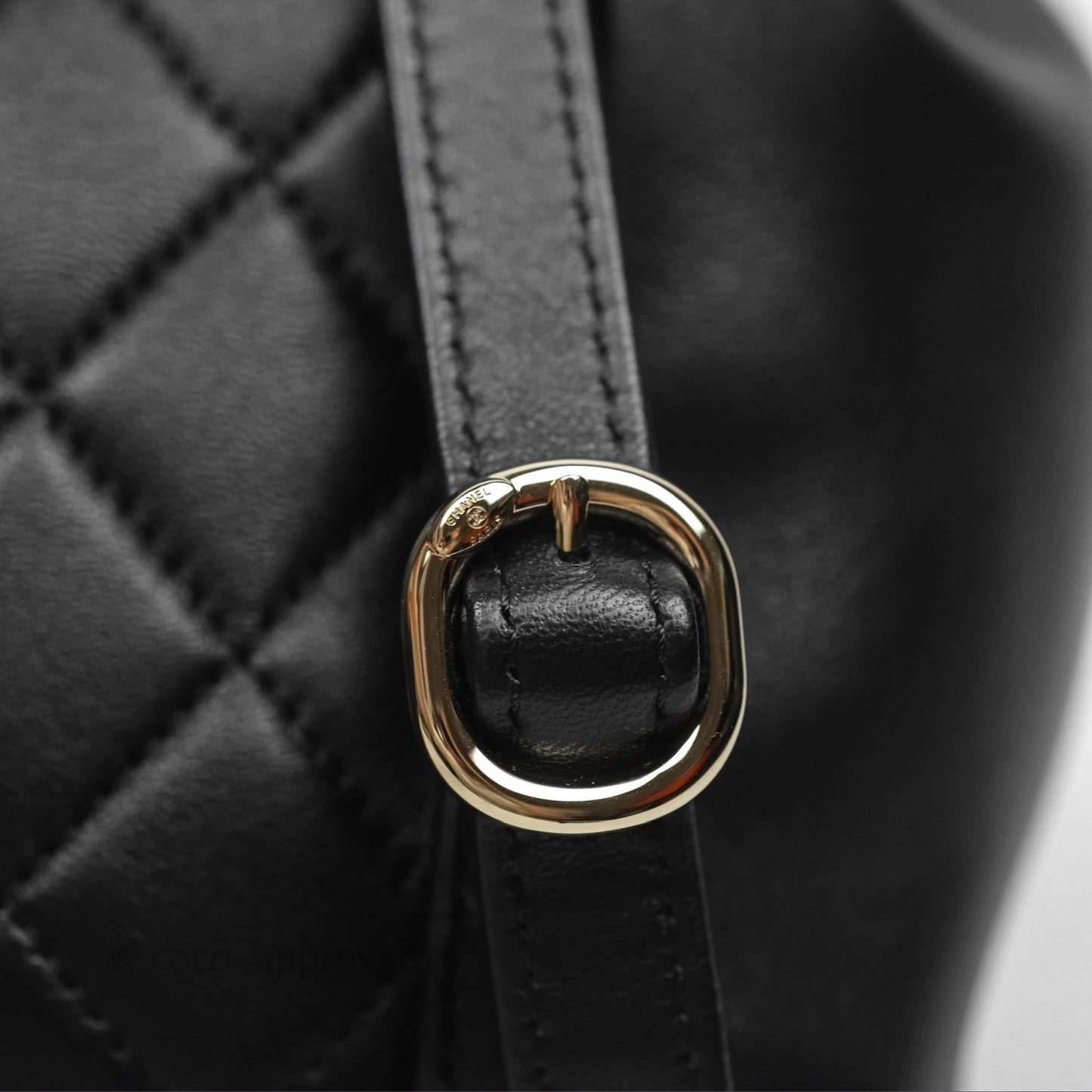 Chanel Small Duma Drawstring Backpack Black Lambskin Gold Hardware