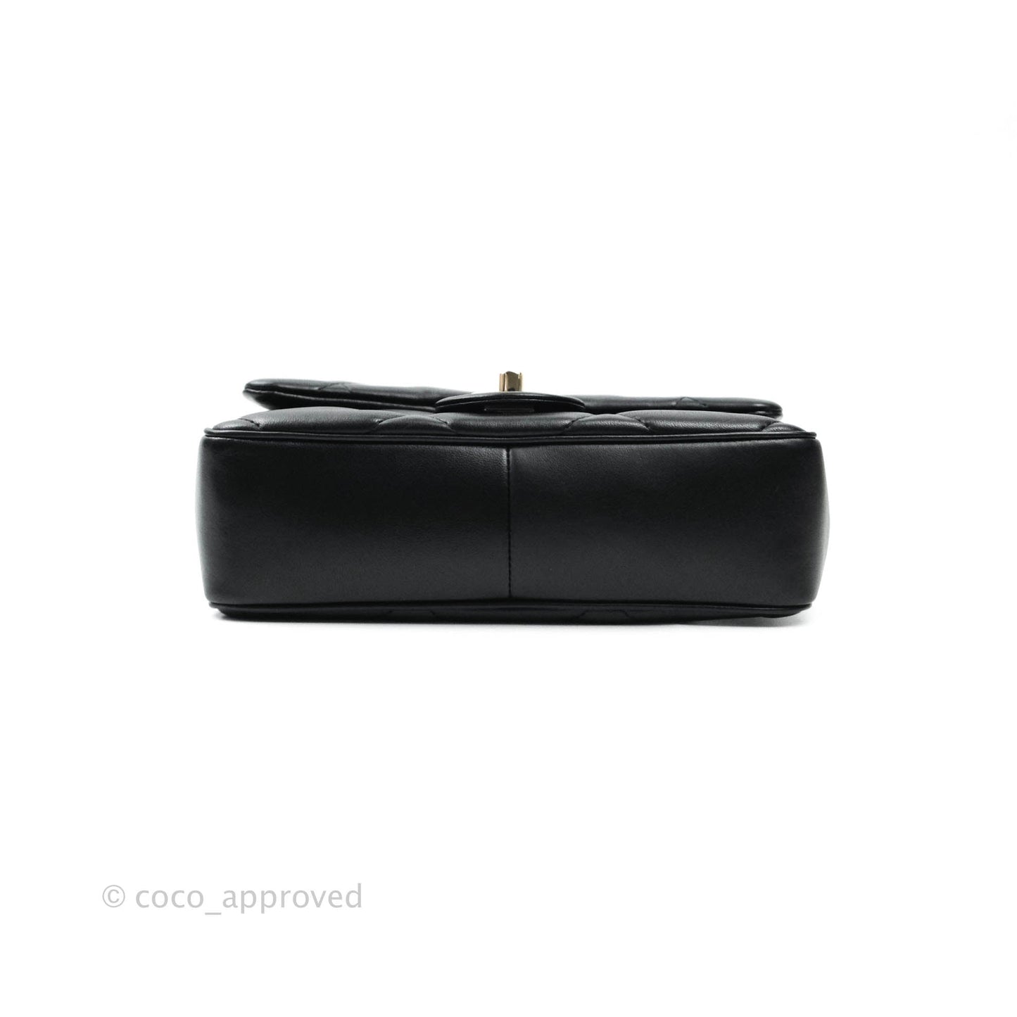 Chanel Easy Cherry Flap Bag With Handle Black Lambskin Gold Hardware 19K