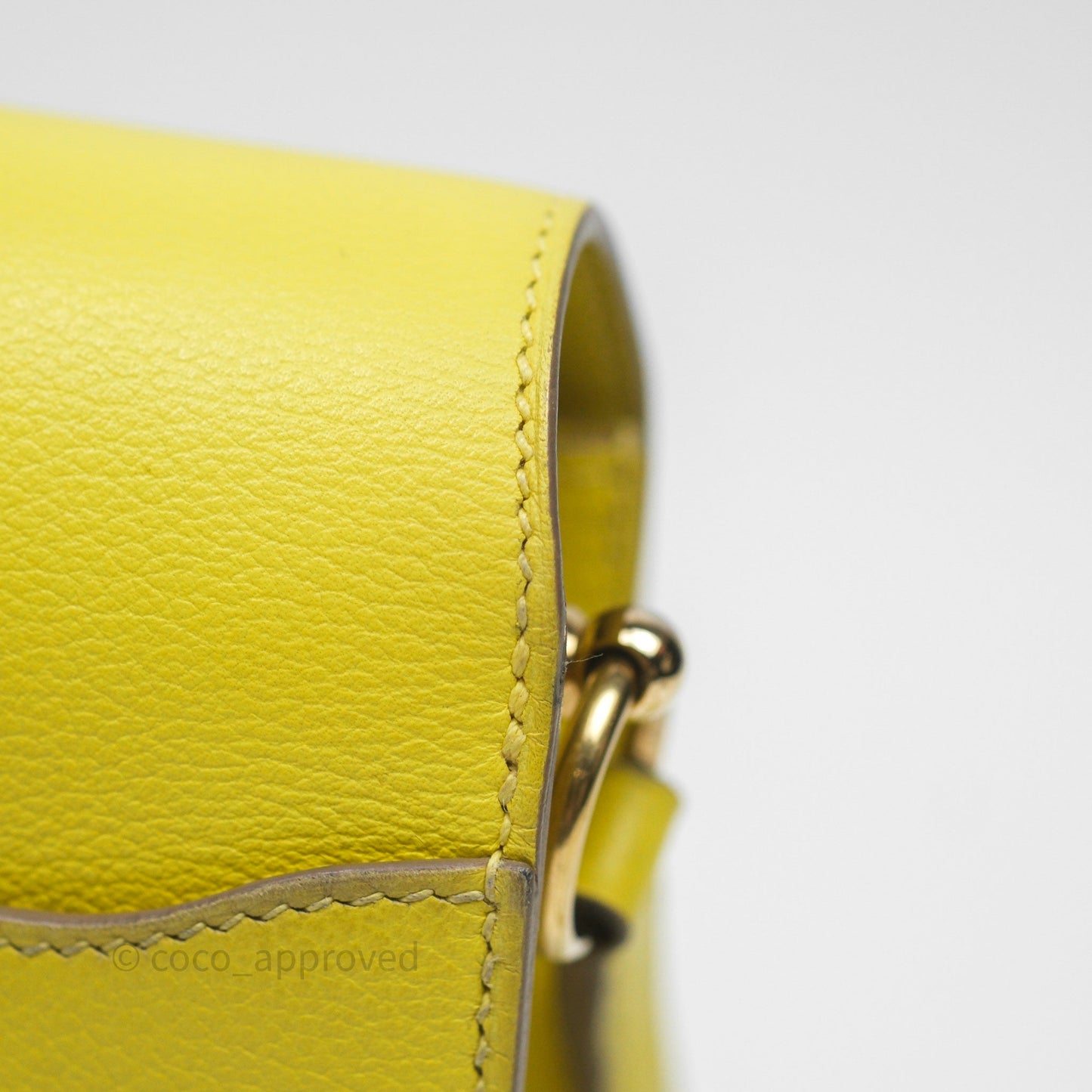 Hermès Roulis Mini 18 Lime 9R Evercolor Gold Hardware