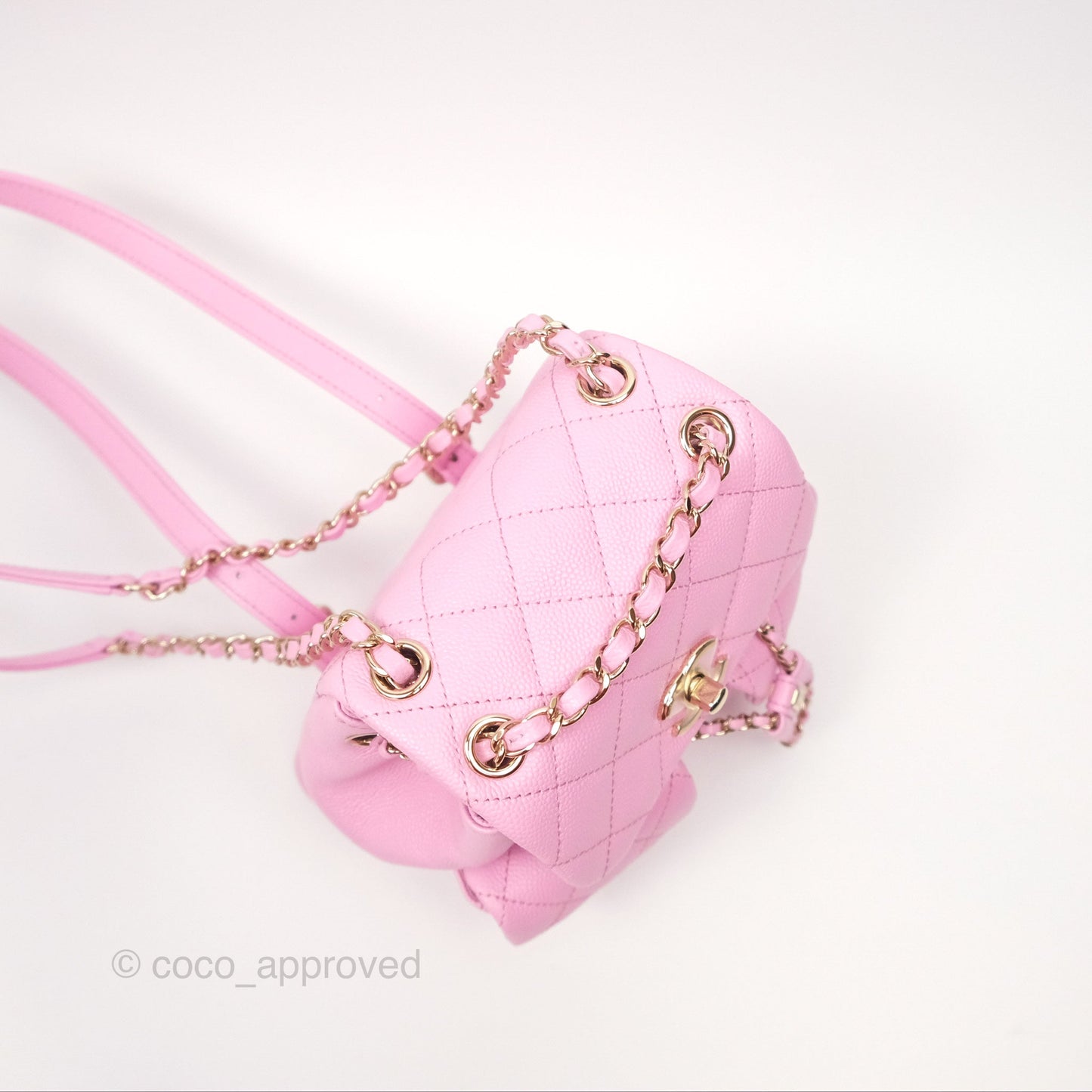 Chanel Mini Duma Backpack Pink Caviar Gold Hardware 23P