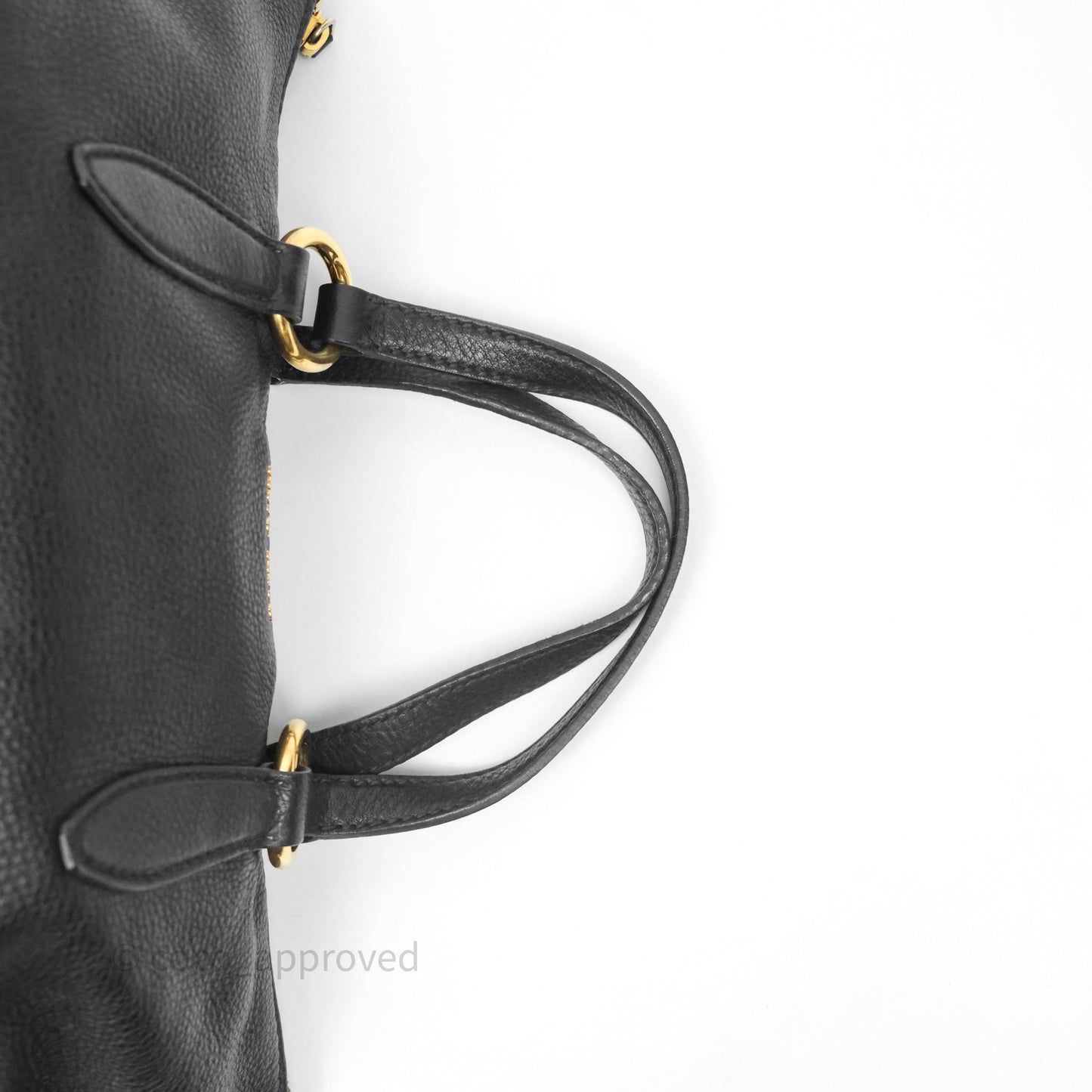 Miu Miu Vitello Tote Bag Black Gold Hardware