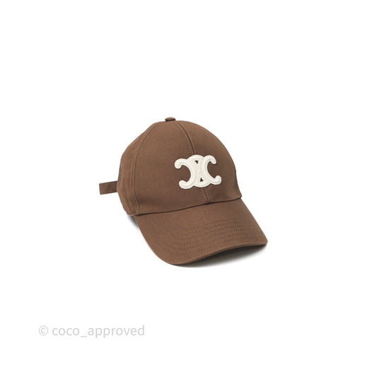 Celine Casquette Baseball Triomphe Cap Brown Size M