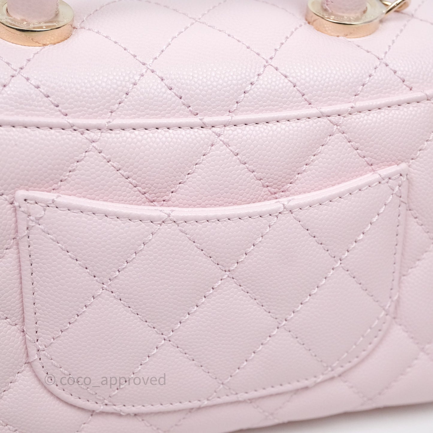 Chanel Mini Coco Handle Light Pink Caviar Gold Hardware