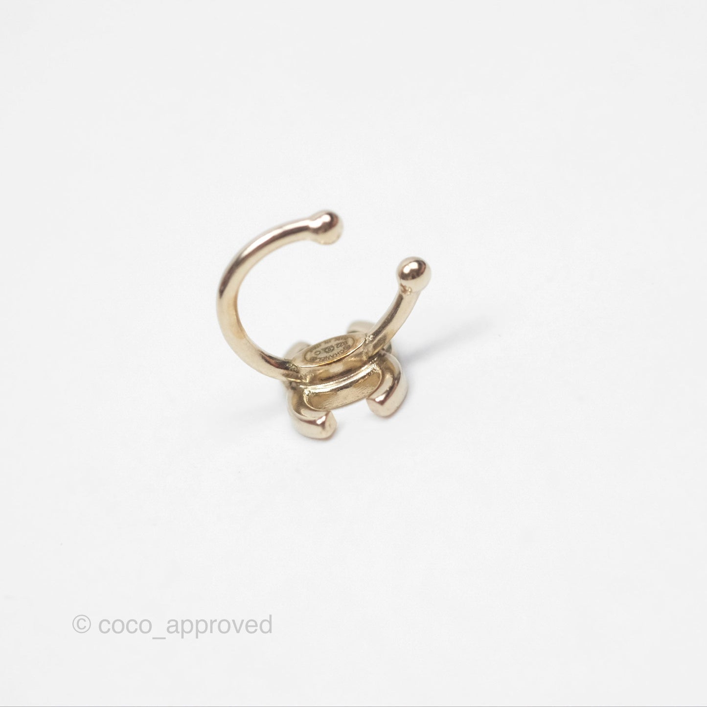 Chanel Crystal CC Ear Cuff Gold Tone 22C