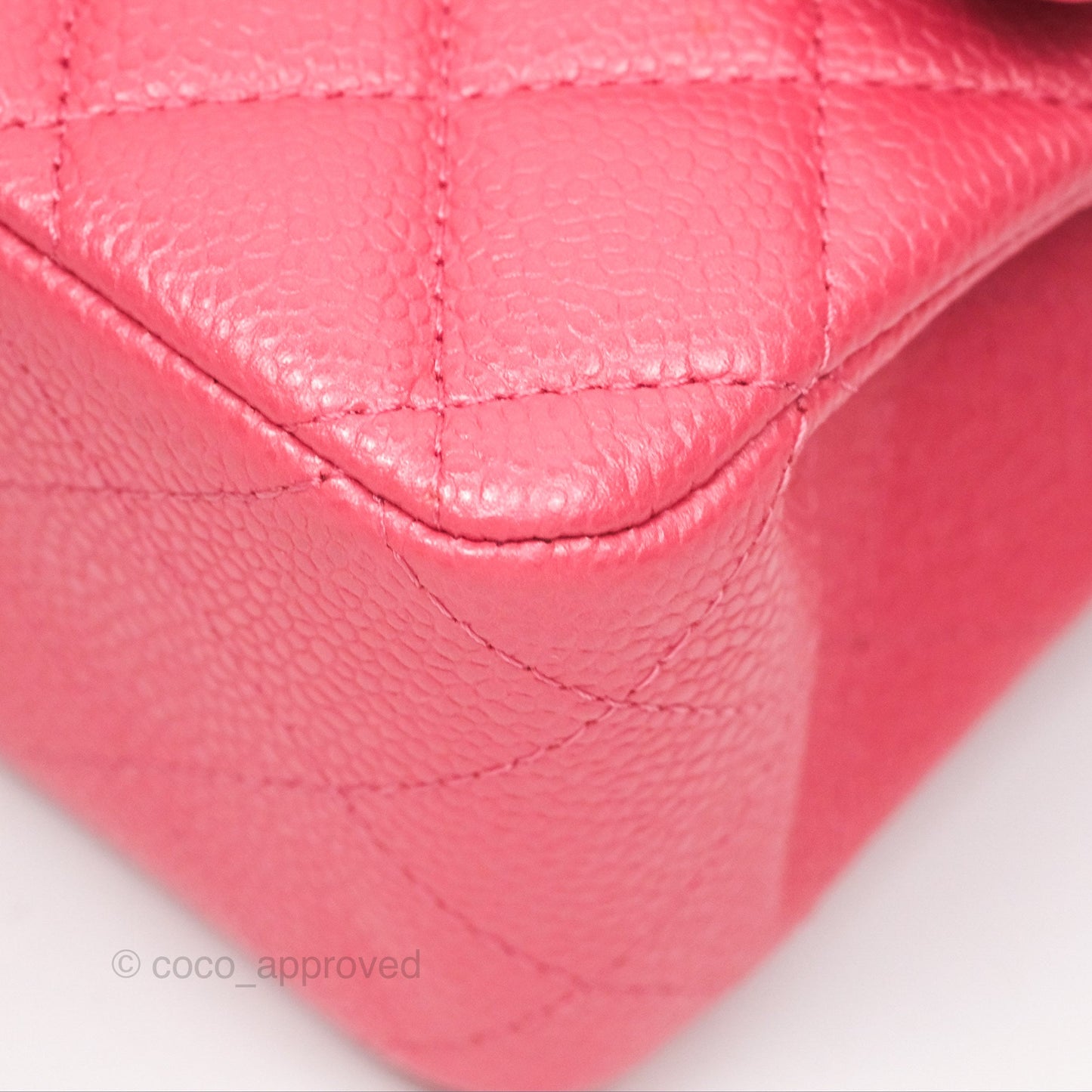 Chanel Medium Classic Flap Quilted Iridescent Pink Caviar Gold Hardware 18S