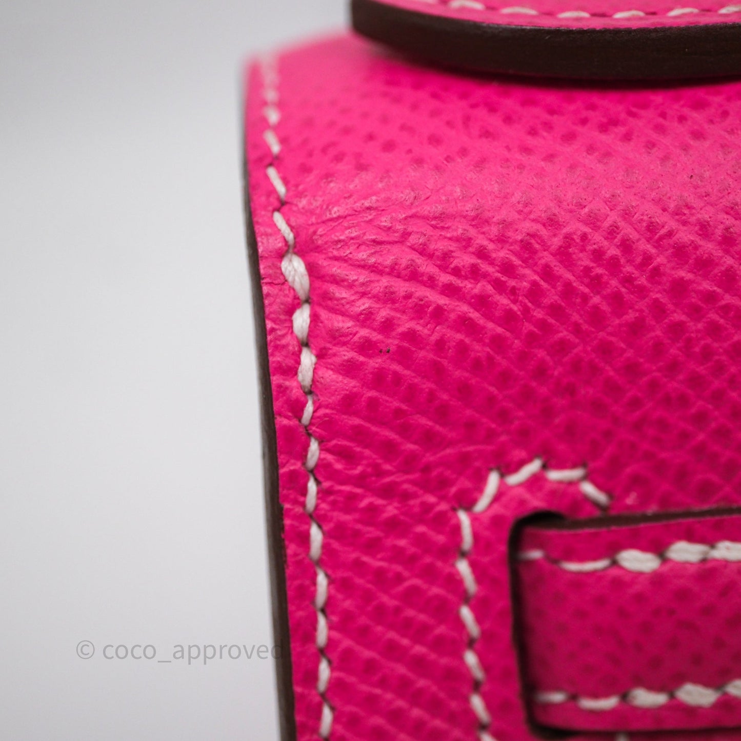 Hermès Kelly Pochette Clutch Rose Tyrien Epsom Palladium Hardware