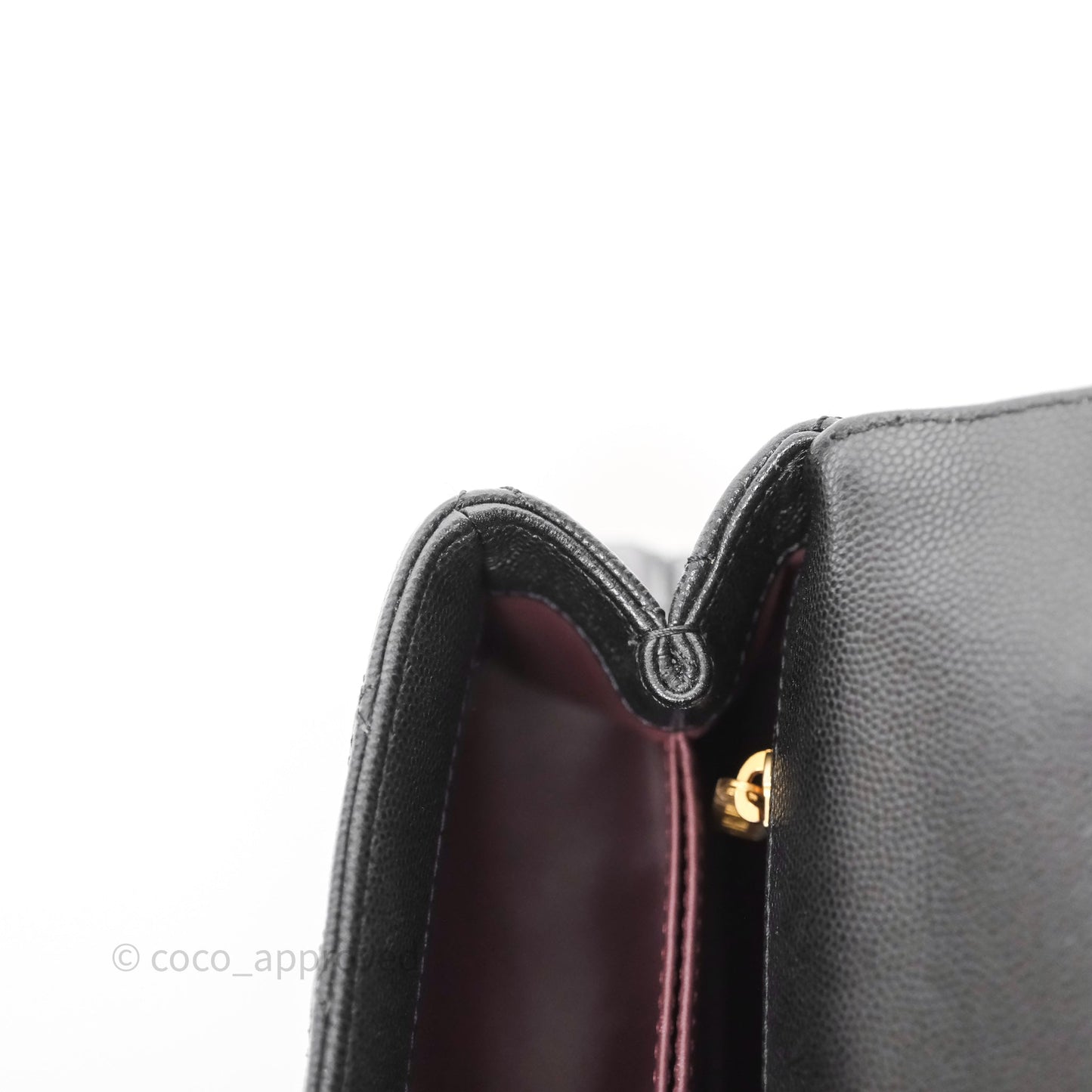 Chanel Small Coco Handle Black Caviar Aged Gold Hardware Braided Handle