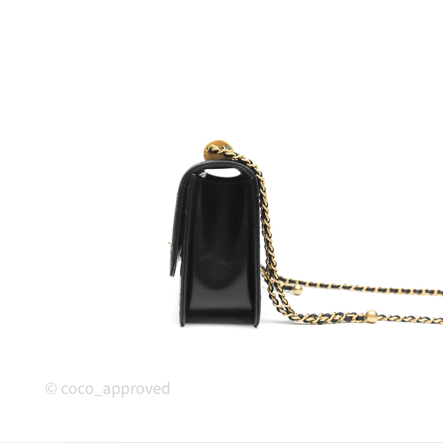 Chanel Quilted Small Perfect Fit Adjustable Black Calfskin Aged Gold Hardware