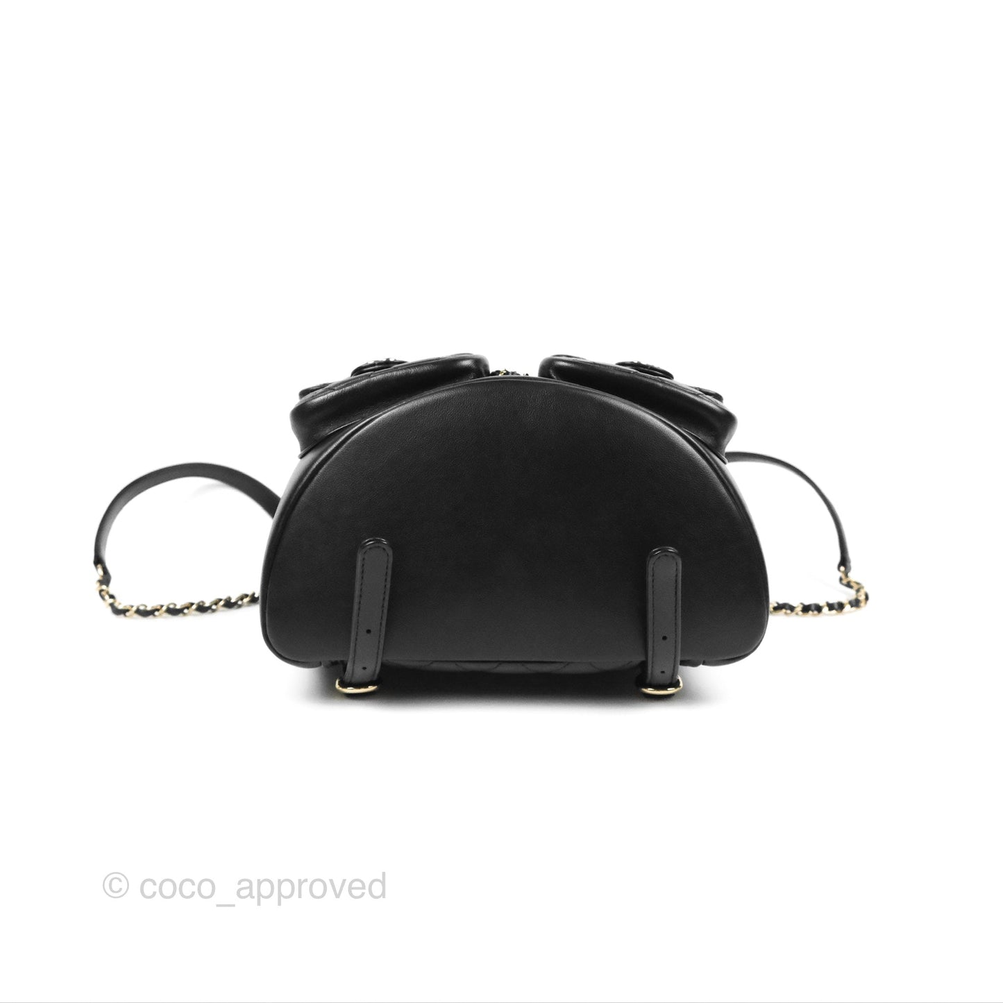 Chanel Duma Backpack Large Black Calfskin Gold Hardware 23P