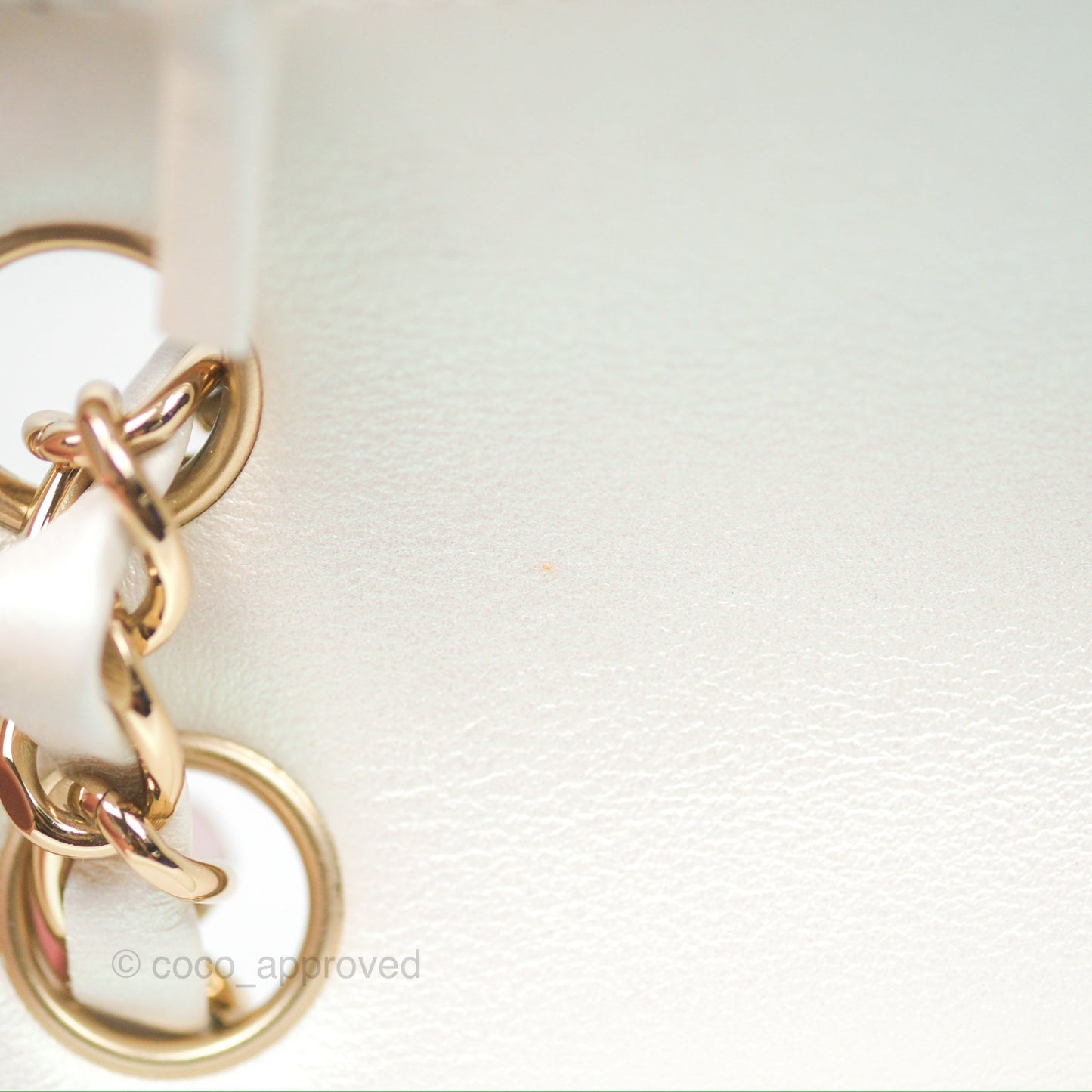 Chanel Classic M/L Medium Double Flap Iridescent White Calfskin Gold Hardware