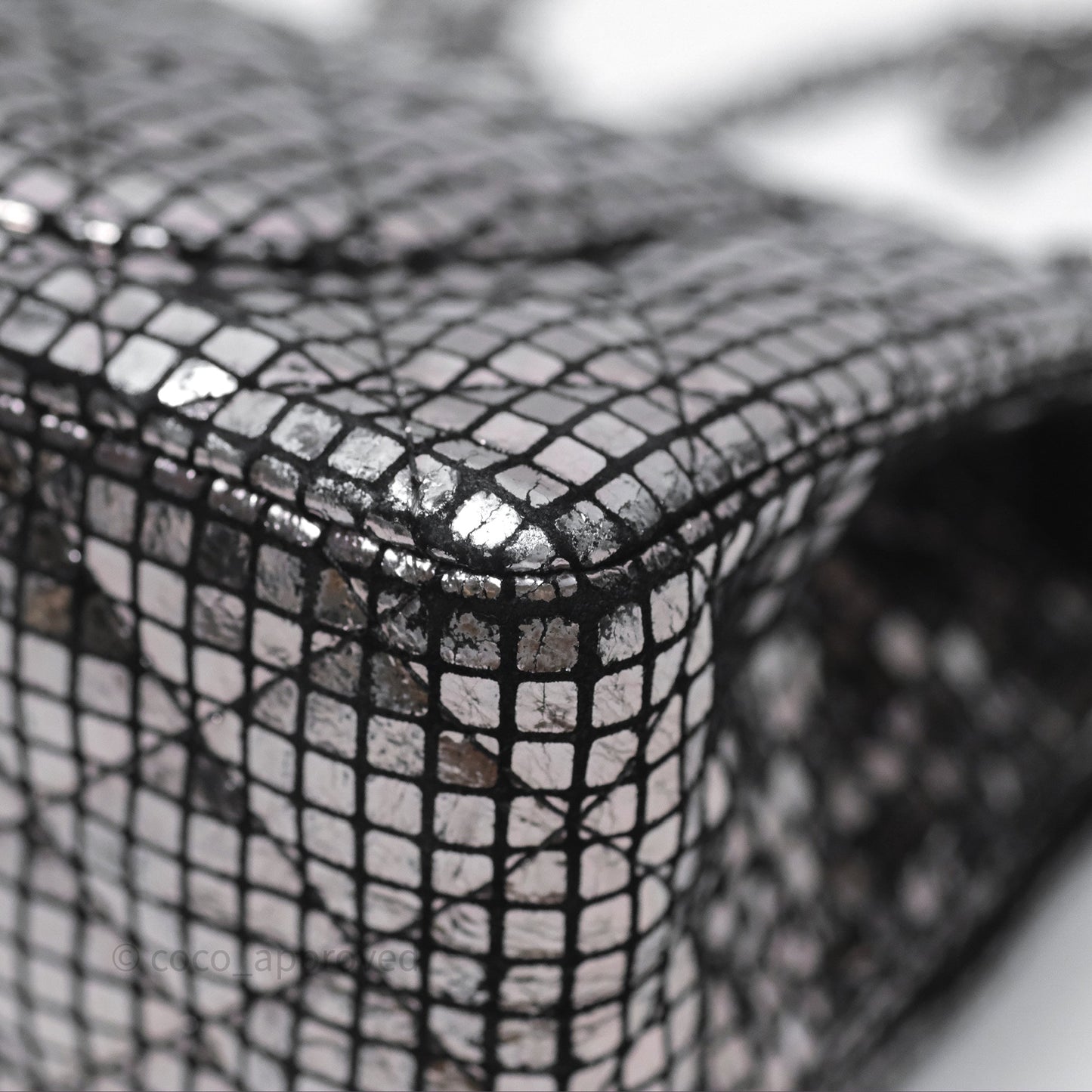 Chanel Mirror Reissue 2.55 Quilted Silver Suede Calfskin Gun Metal Hardware