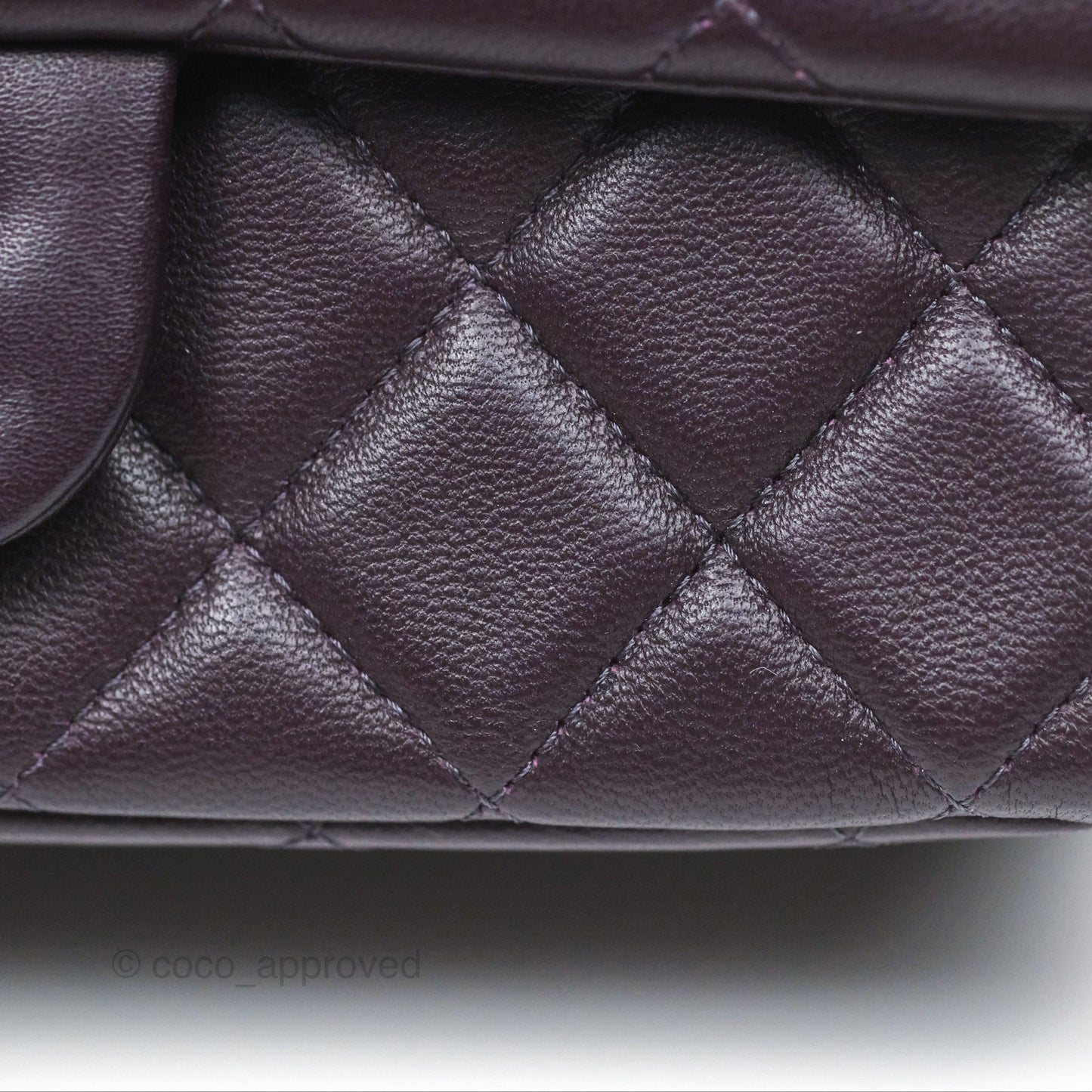 Chanel Mini Rectangular Quilted Dark Purple Lambskin Silver Hardware